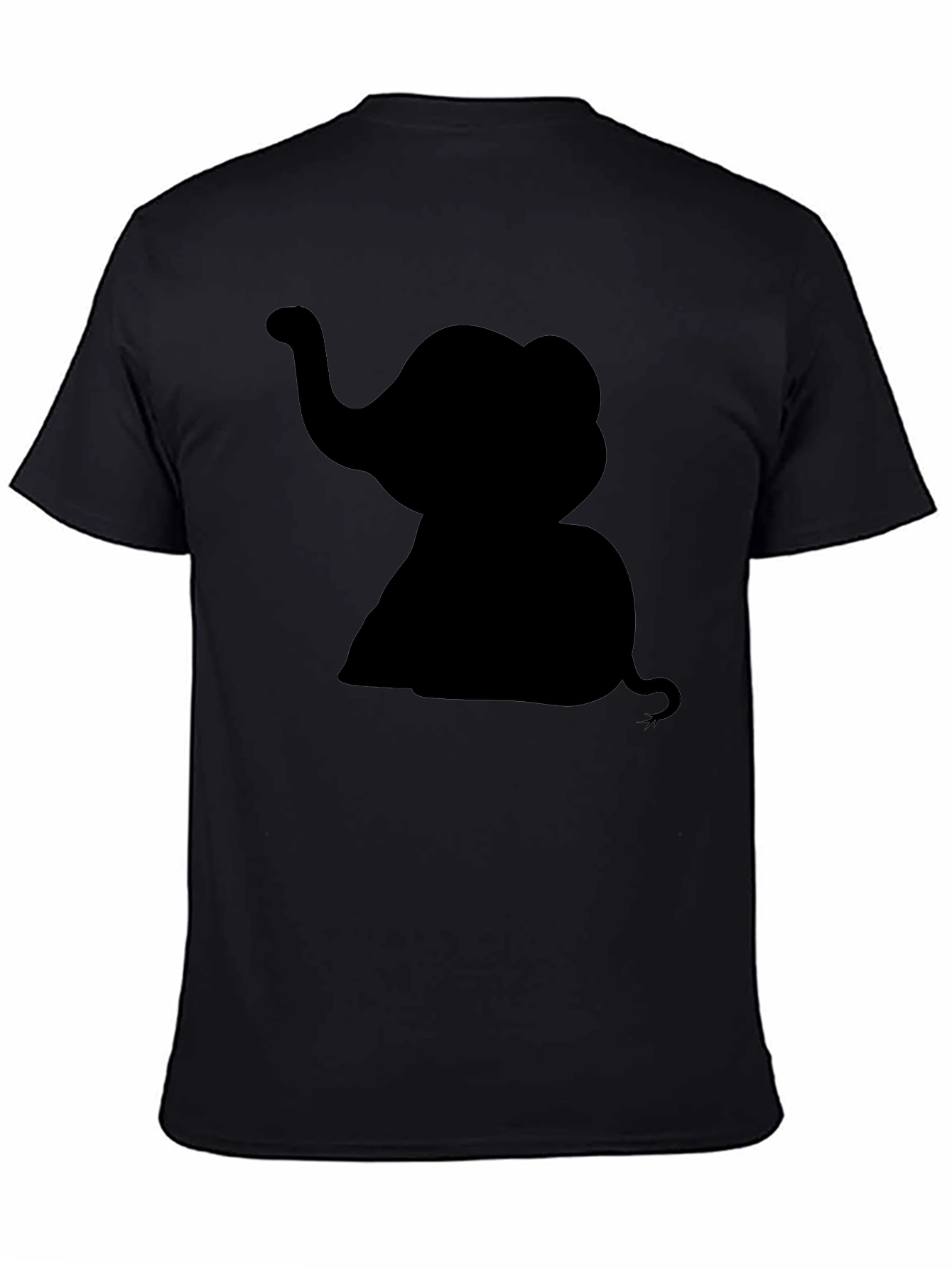 Elephant Silhouette Black T-Shirt - Classic Cotton Tee