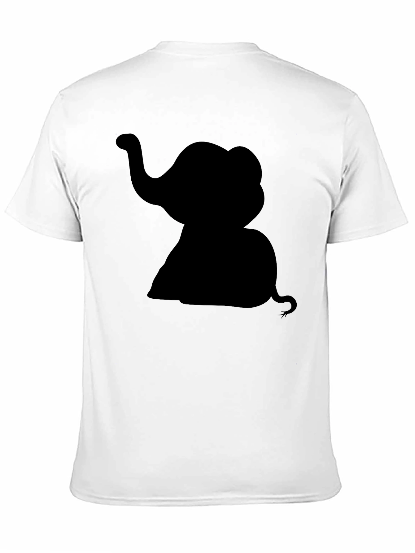 Elephant Silhouette Black T-Shirt - Classic Cotton Tee