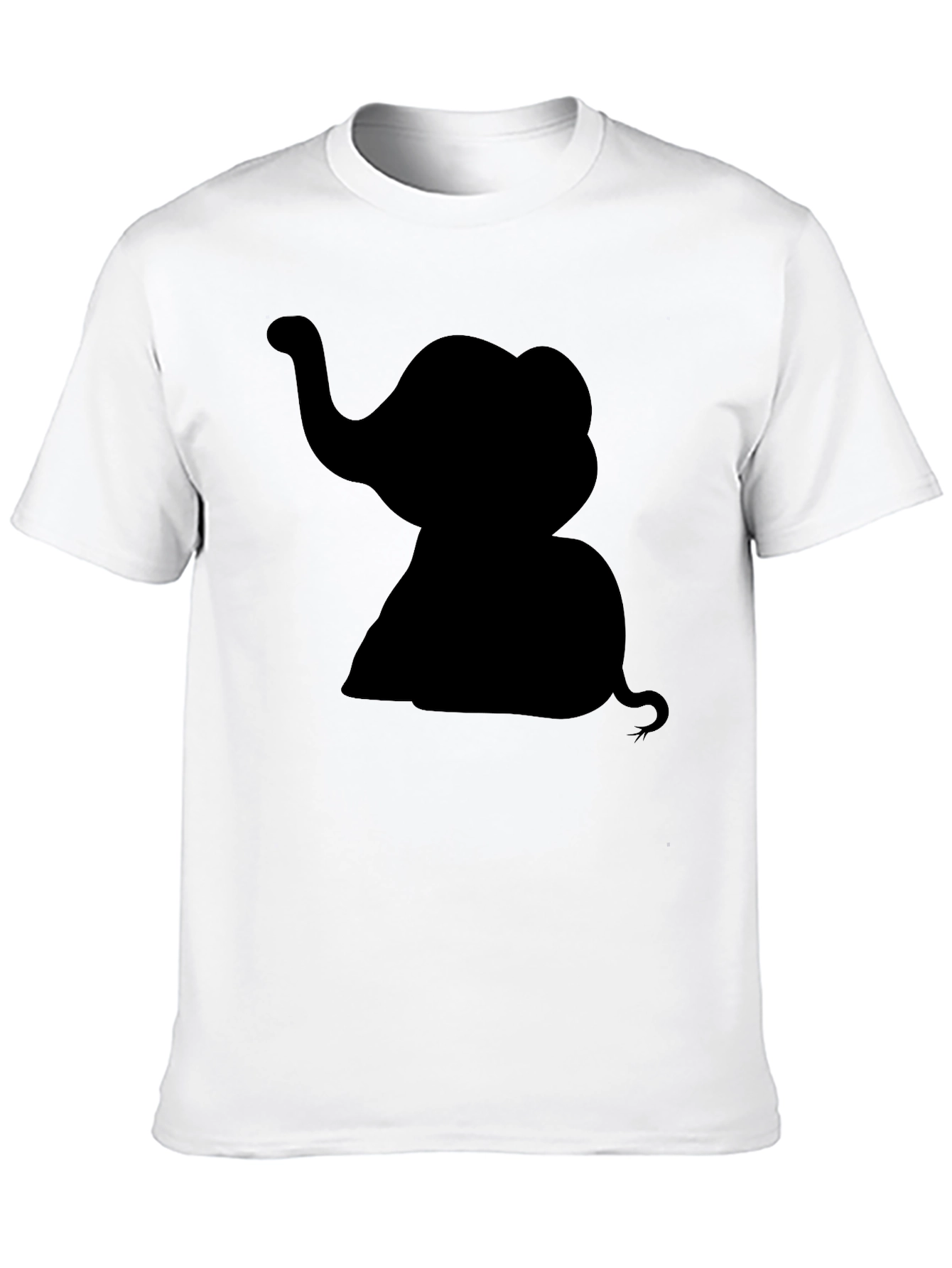 Elephant Silhouette Black T-Shirt - Classic Cotton Tee