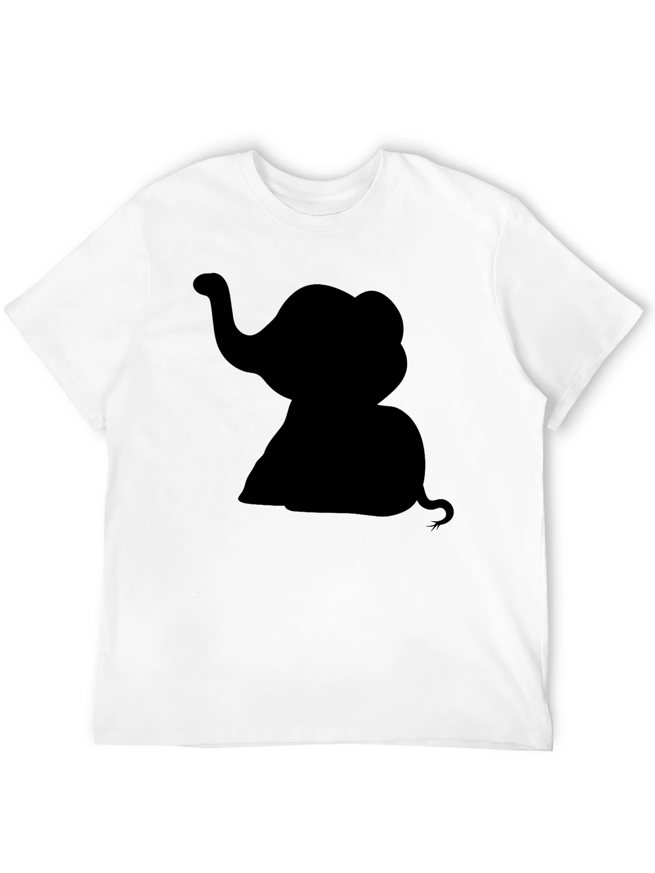 Elephant Silhouette Black T-Shirt - Classic Cotton Tee