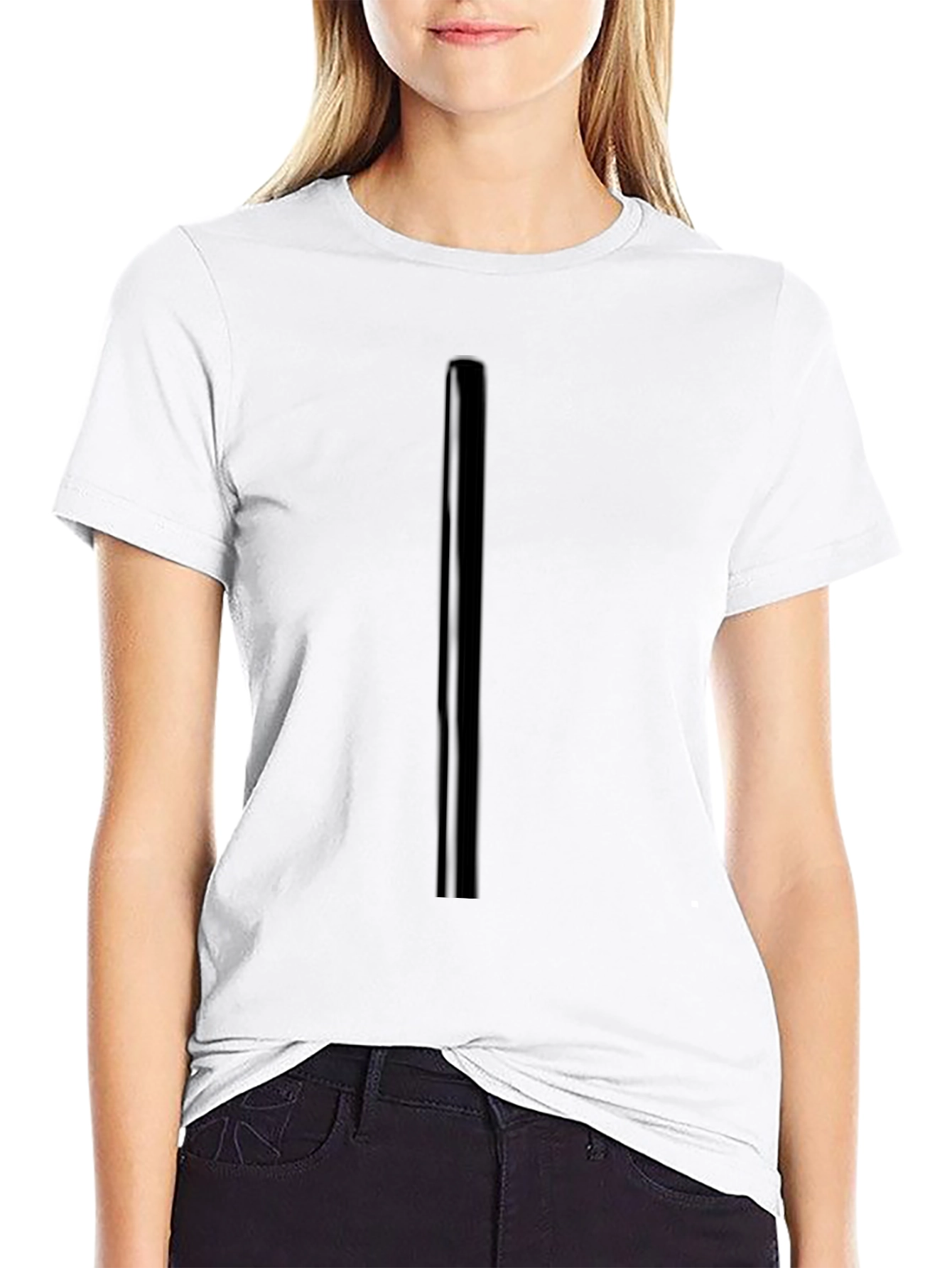 Mens Black T-Shirt with Stripe Detail