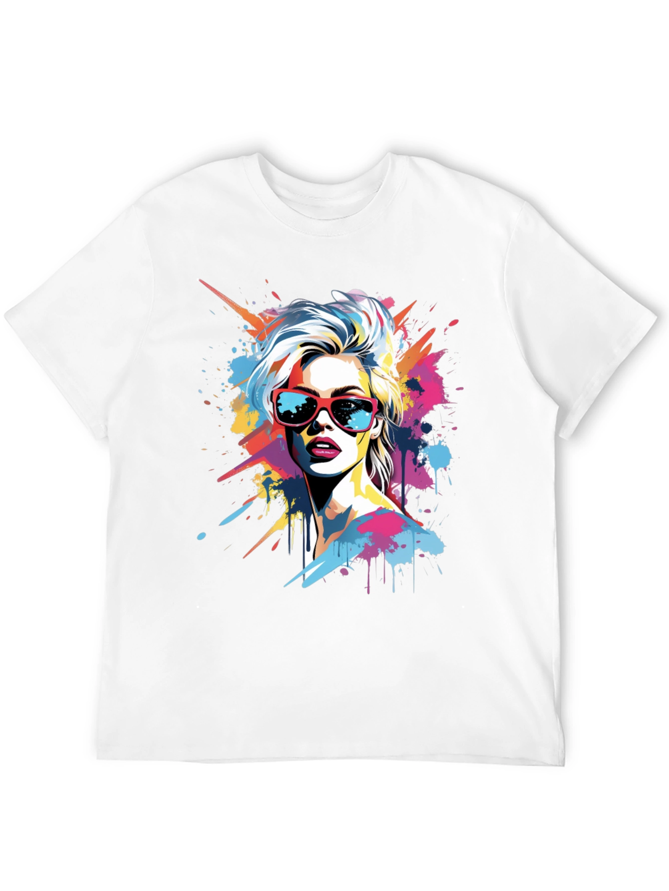 Pop Art Woman Graphic Tee - Stylish Black T-Shirt