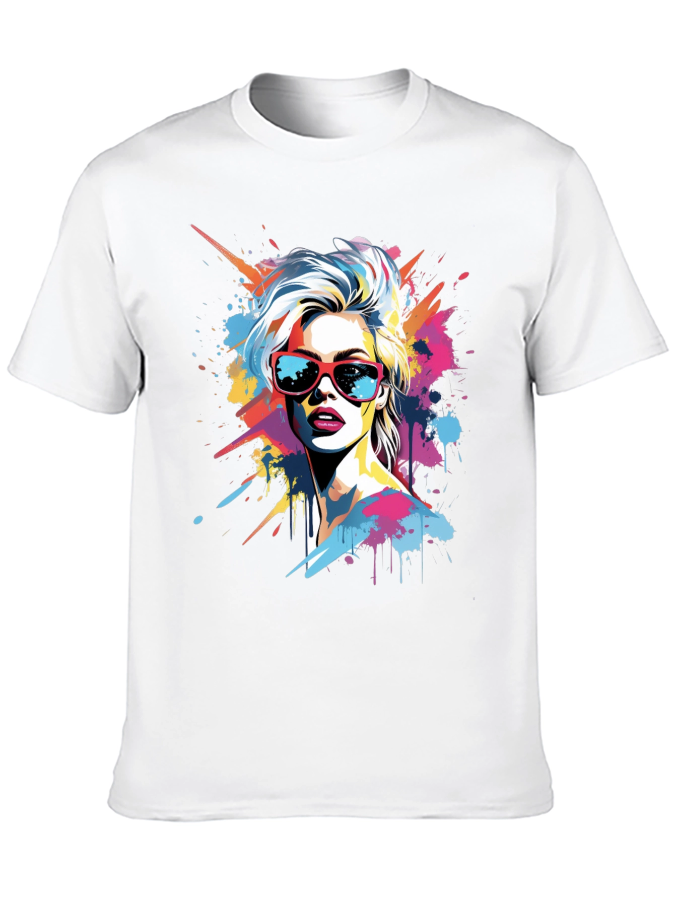 Pop Art Woman Graphic Tee - Stylish Black T-Shirt