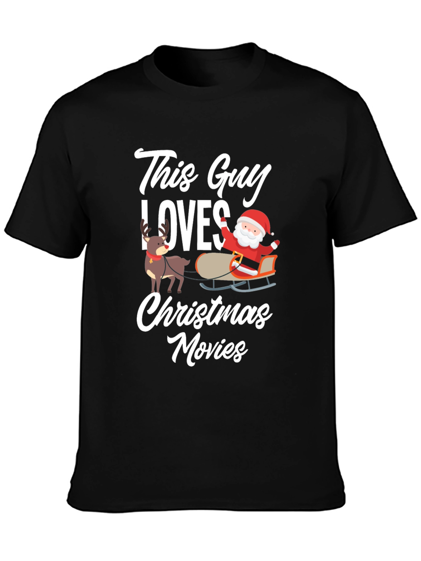 Christmas Movies Graphic Tee - This Guy Loves Santa!