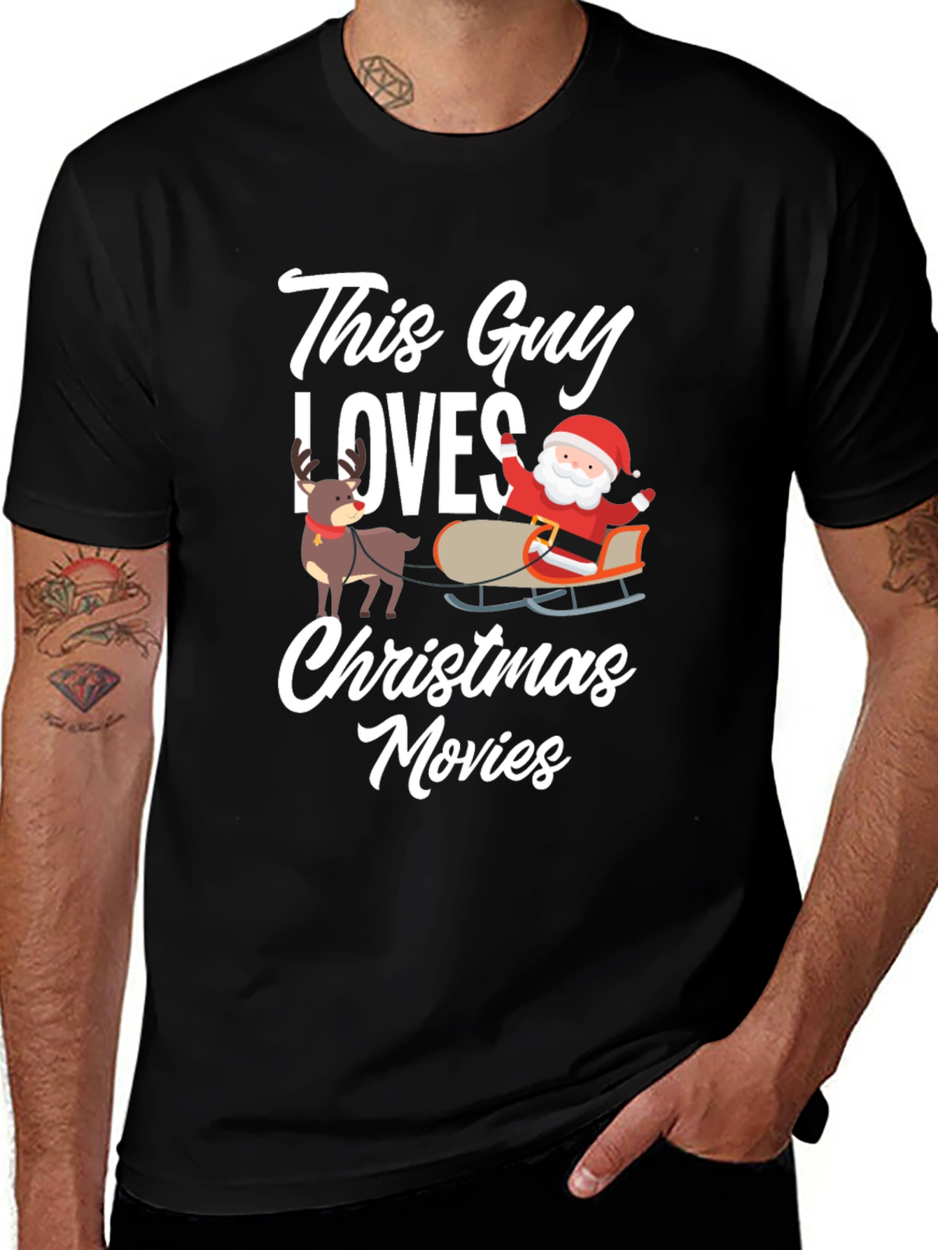 Christmas Movies Graphic Tee - This Guy Loves Santa!
