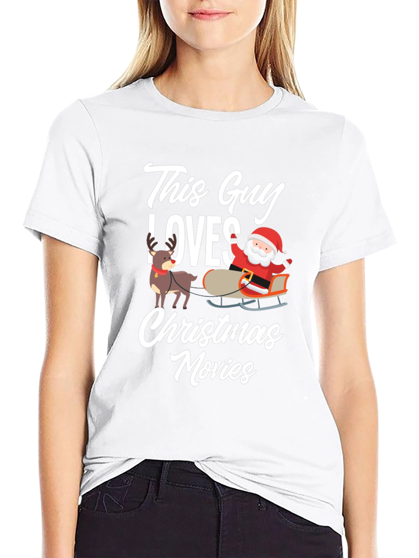 Christmas Movies Graphic Tee - This Guy Loves Santa!