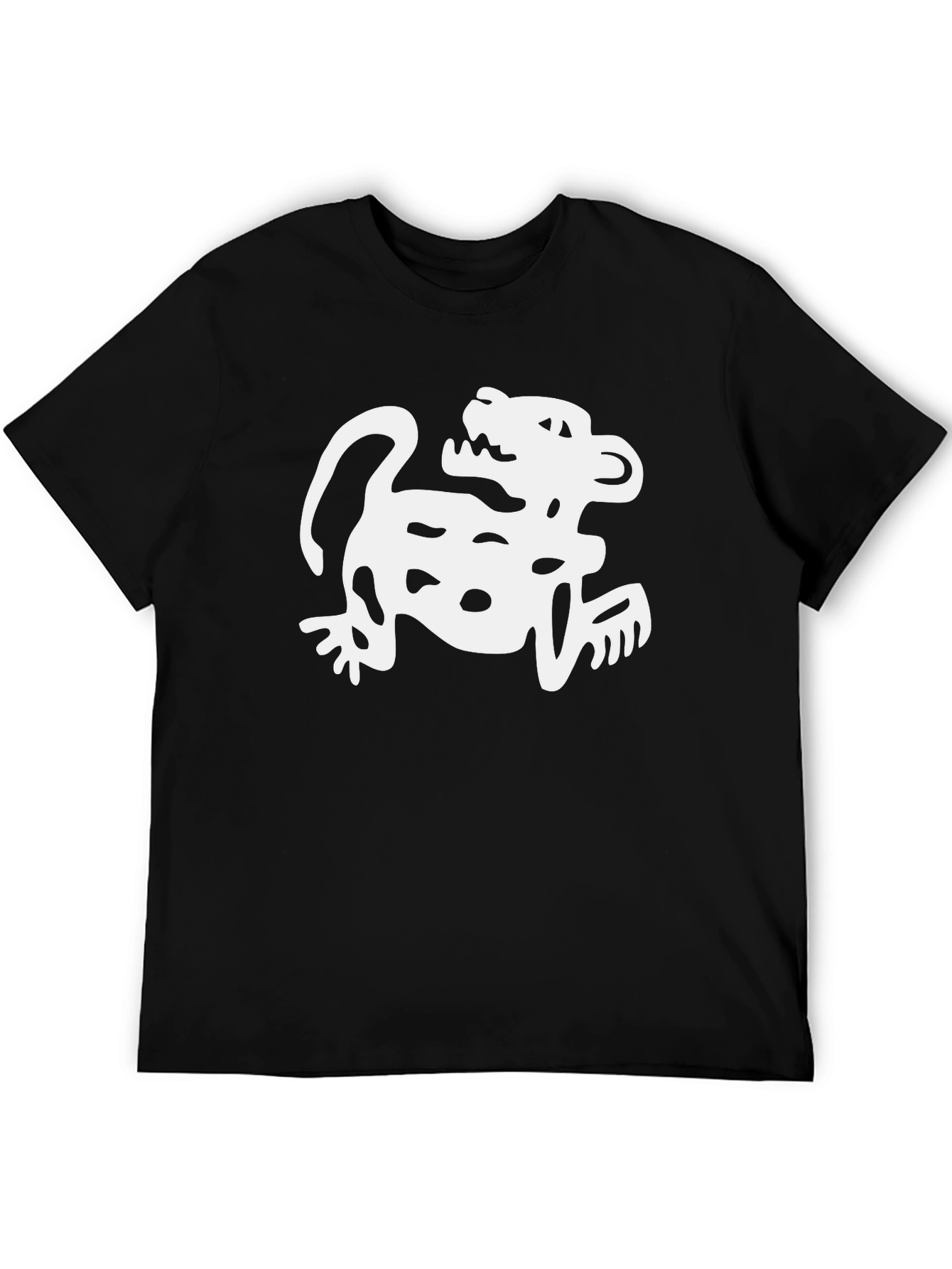 Aztec Jaguar Print Black T-Shirt