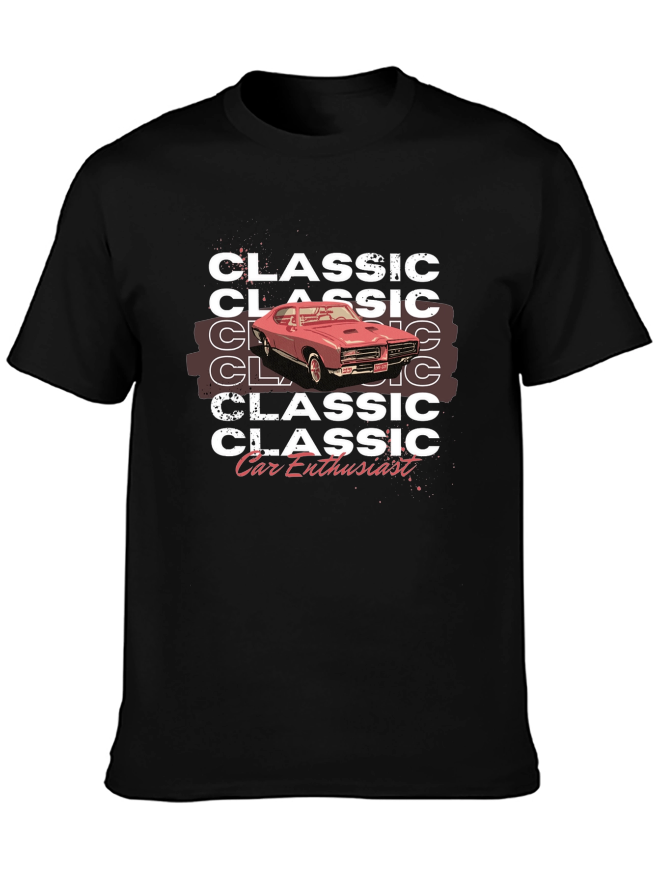 Classic Car Enthusiast Graphic Tee - Black
