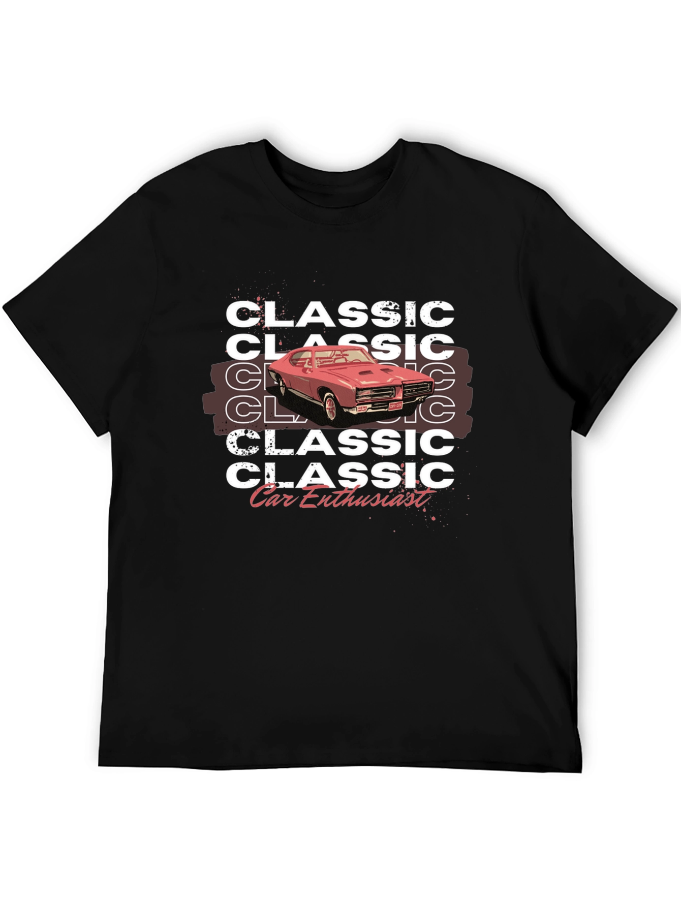 Classic Car Enthusiast Graphic Tee - Black