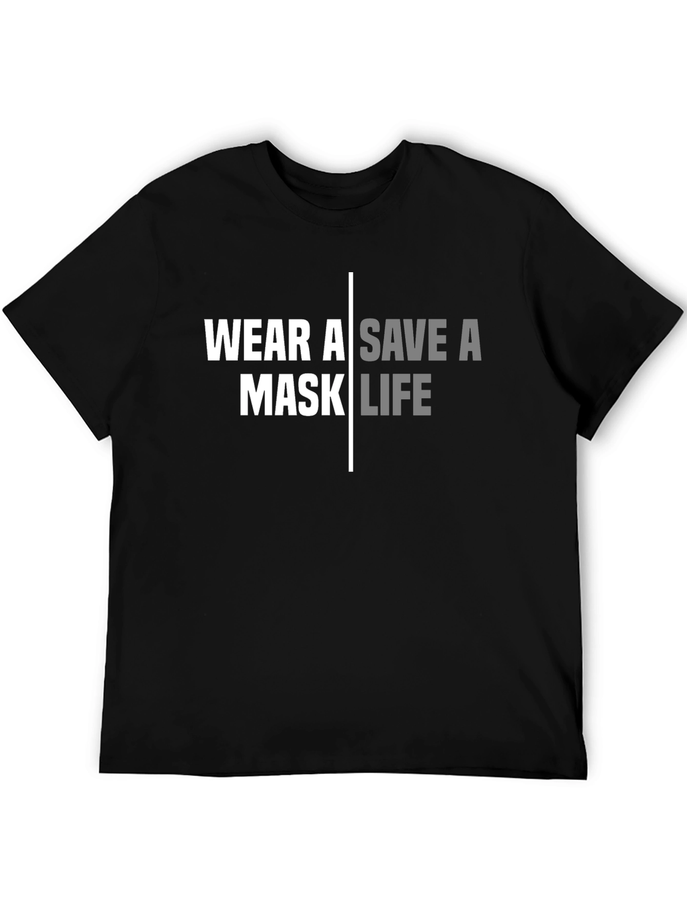 Wear A Mask Save A Life Black T-Shirt