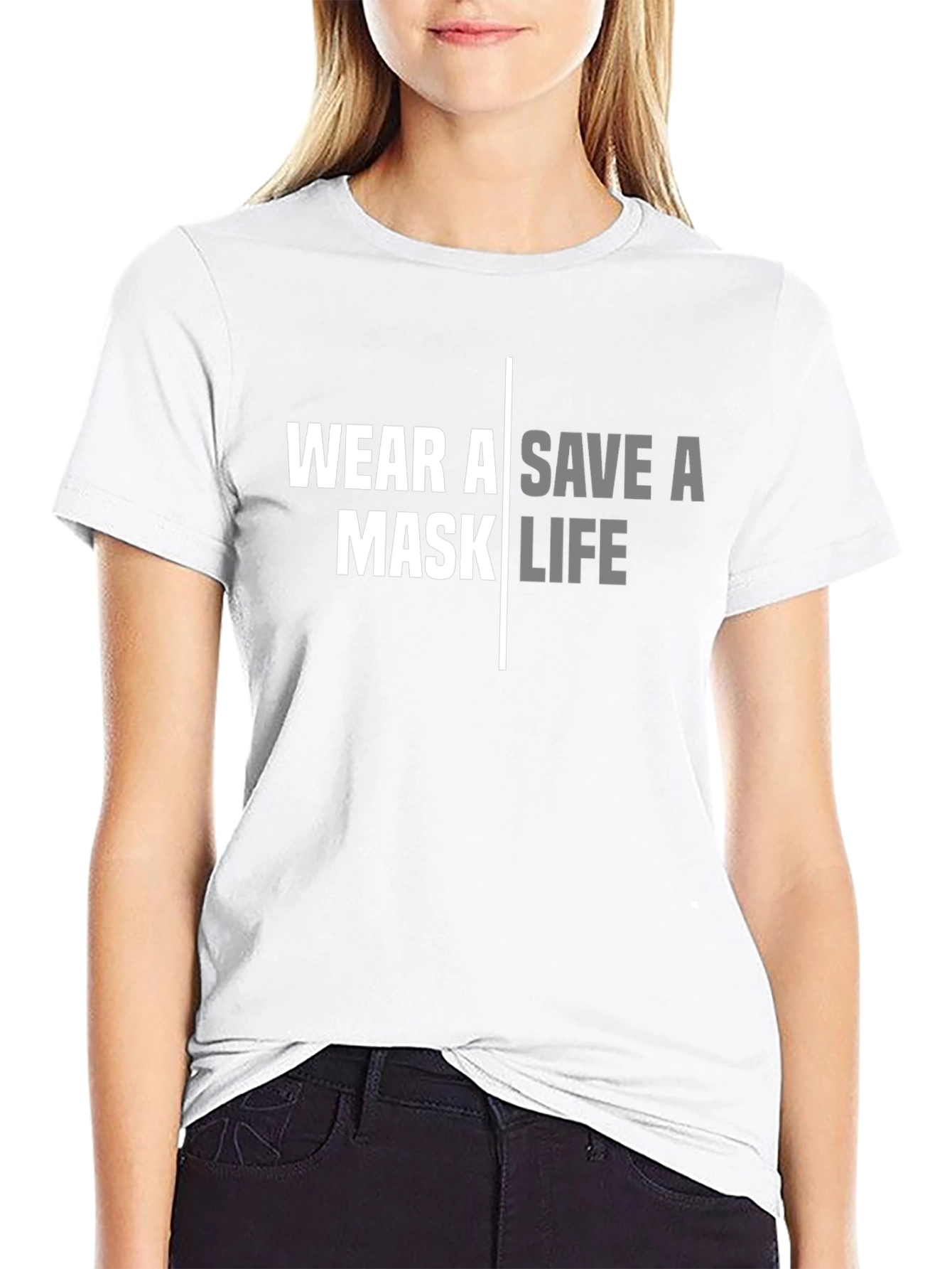 Wear A Mask Save A Life Black T-Shirt