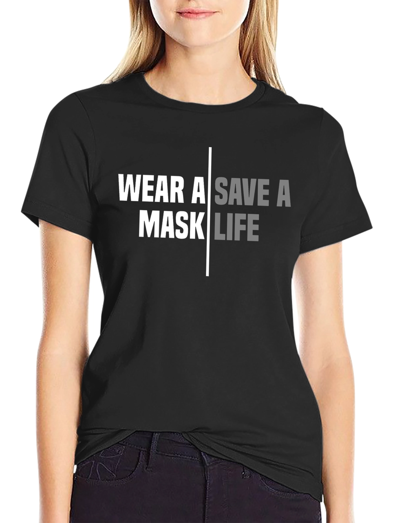 Wear A Mask Save A Life Black T-Shirt