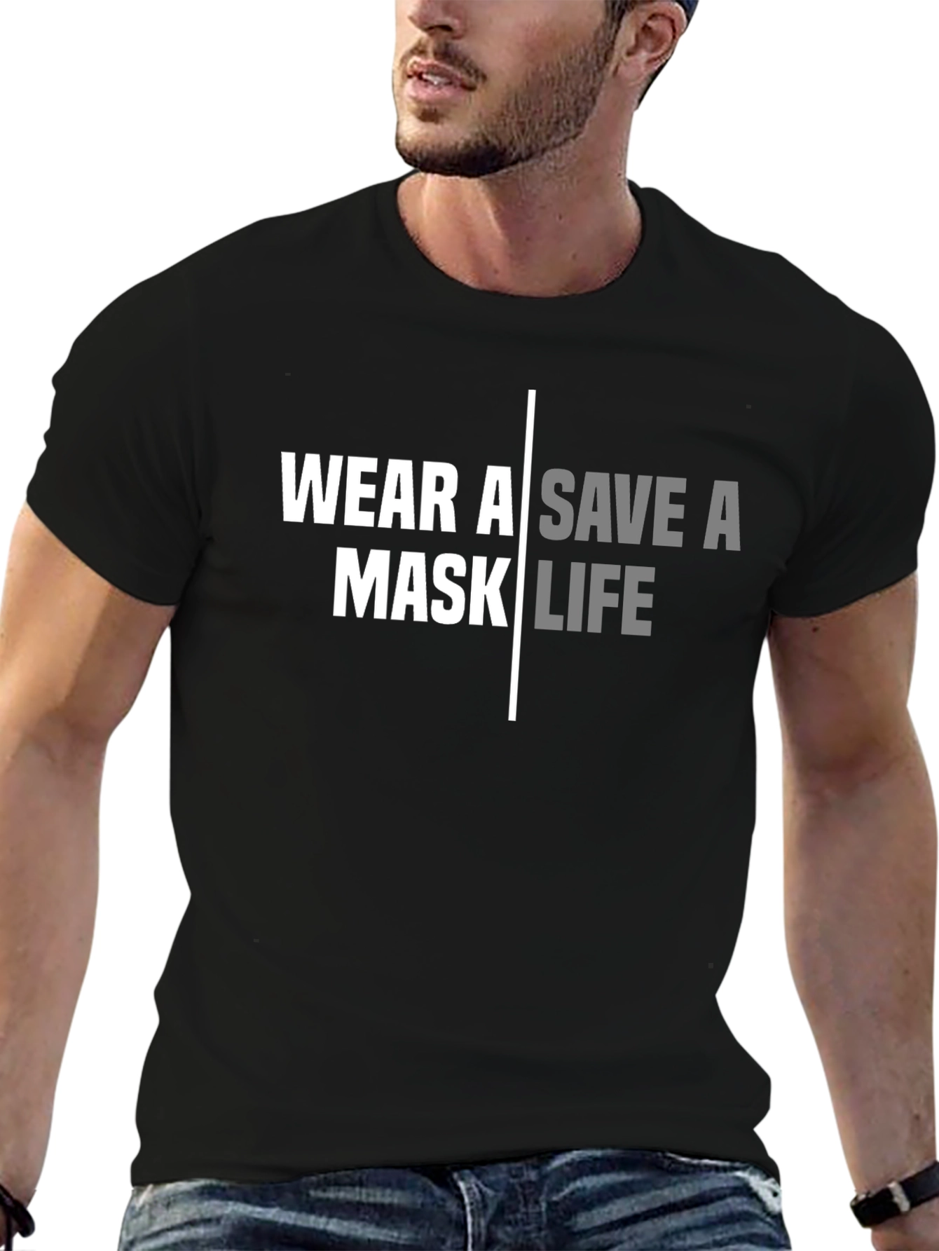 Wear A Mask Save A Life Black T-Shirt