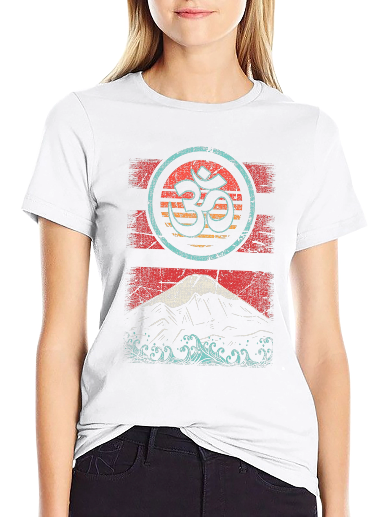 Om & Mountain Graphic Tee - Relaxed Fit