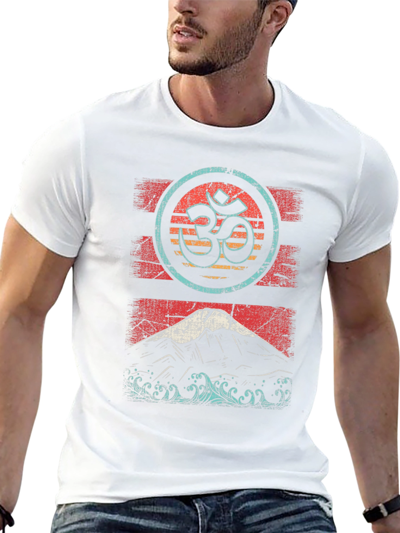 Om & Mountain Graphic Tee - Relaxed Fit
