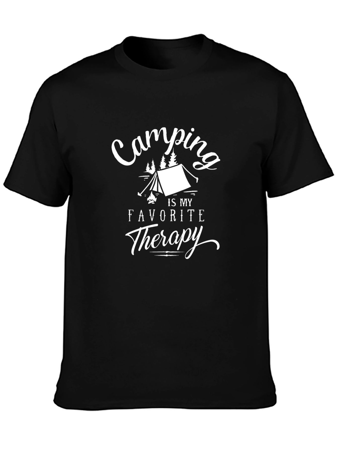 Camping Therapy Black Graphic Tee