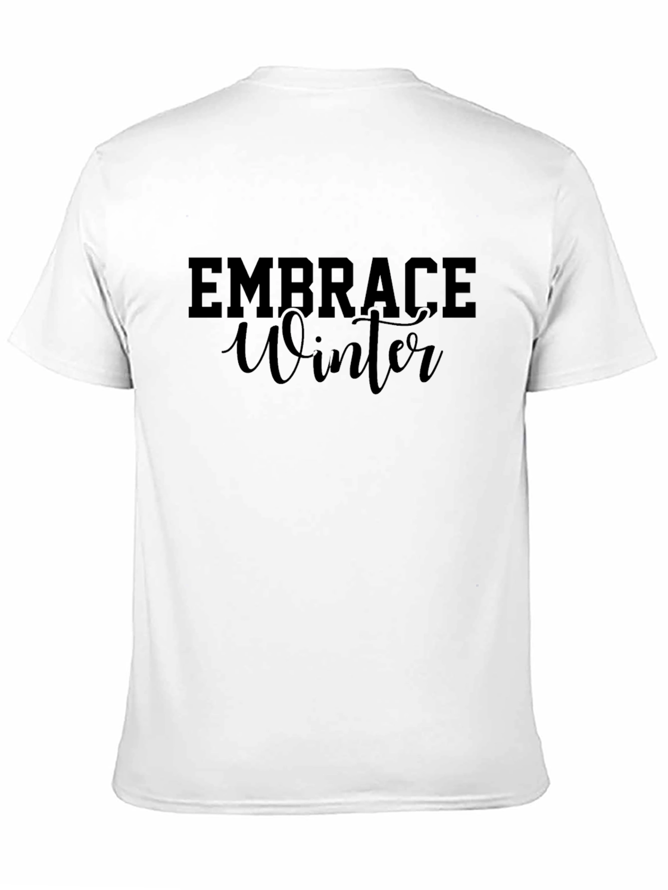 Embrace Winter Black Graphic Tee - Short Sleeve