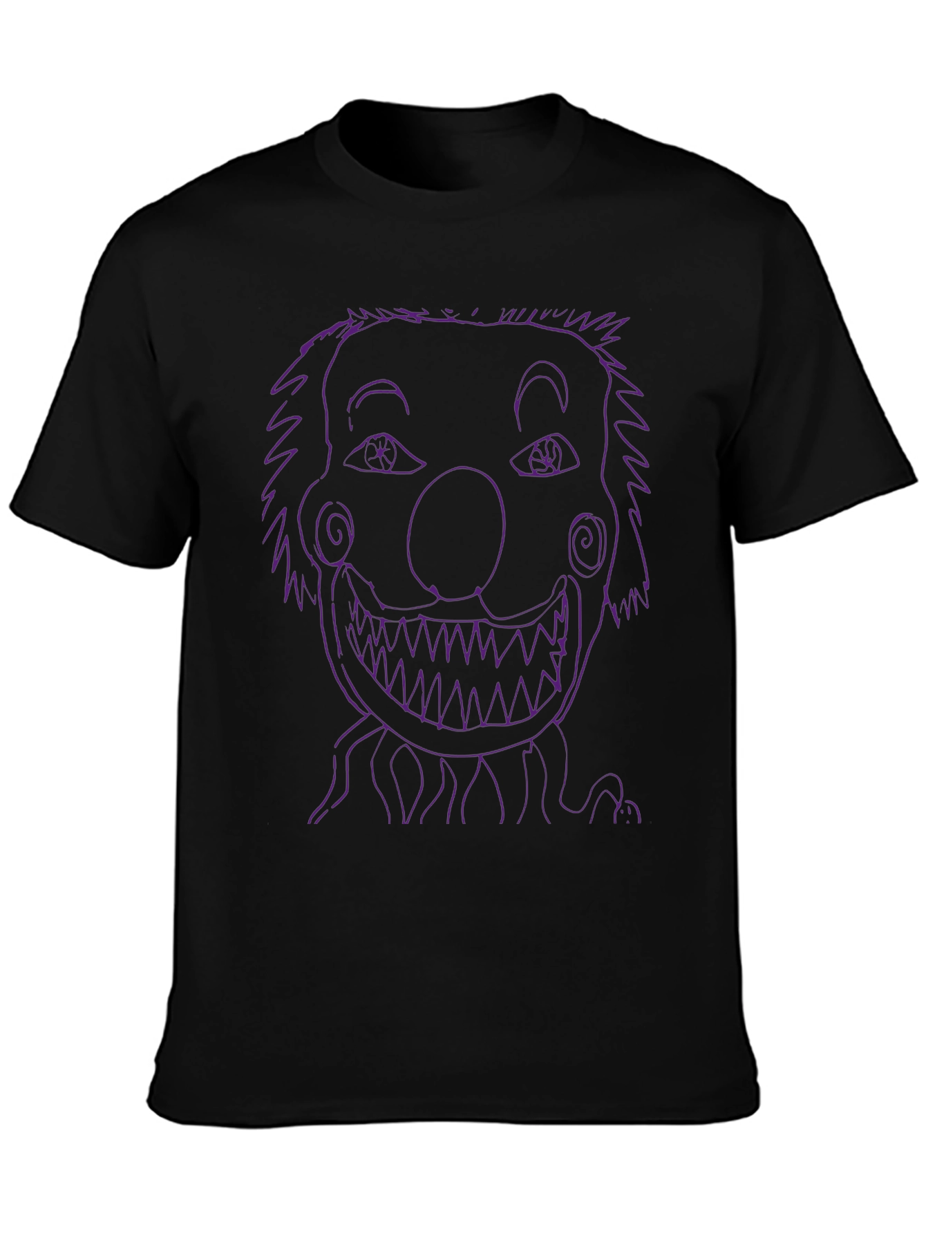 Creepy Clown Face T-Shirt - Mens Black Graphic Tee