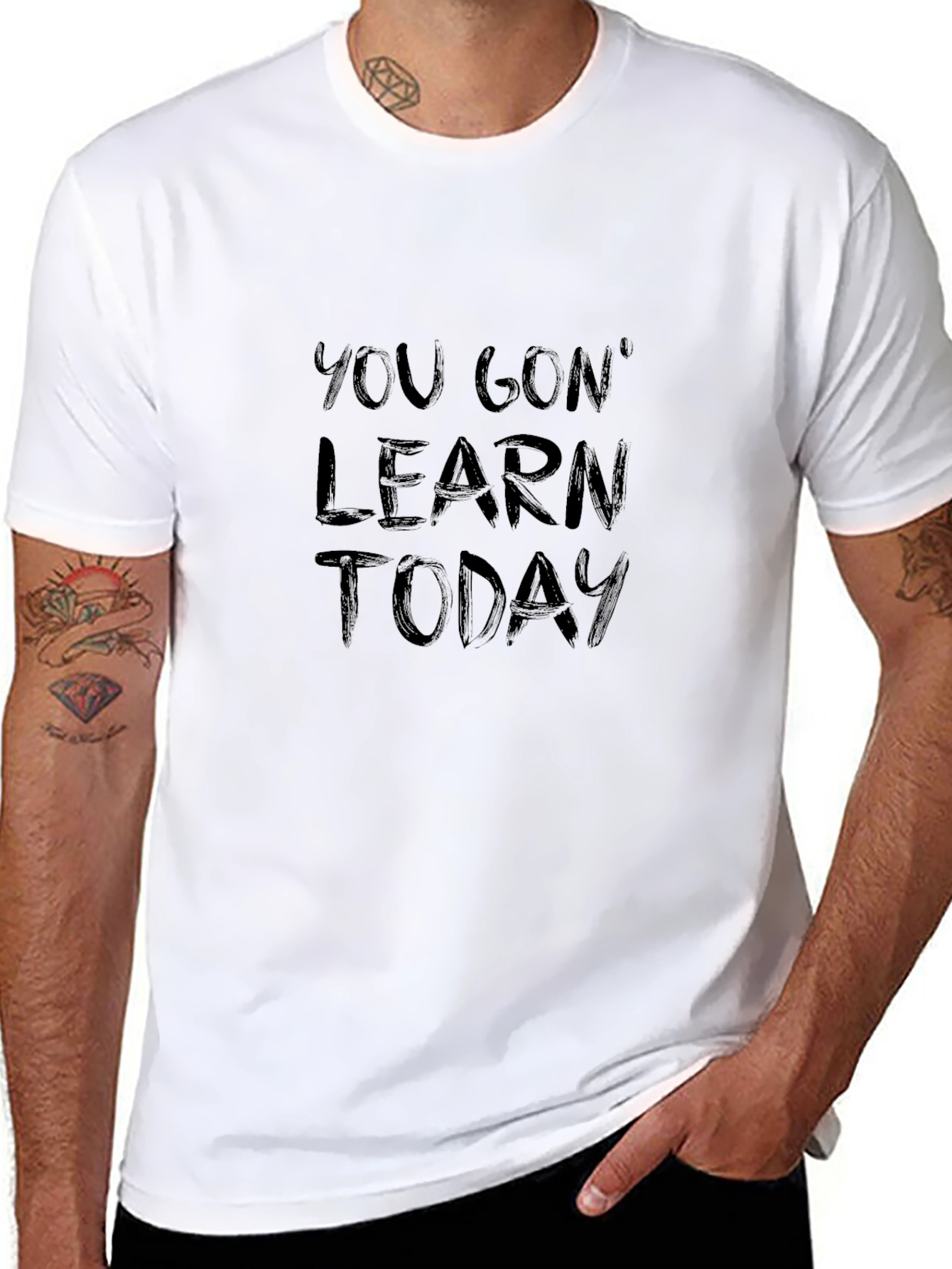 You Gon Learn Today Black Graphic Tee