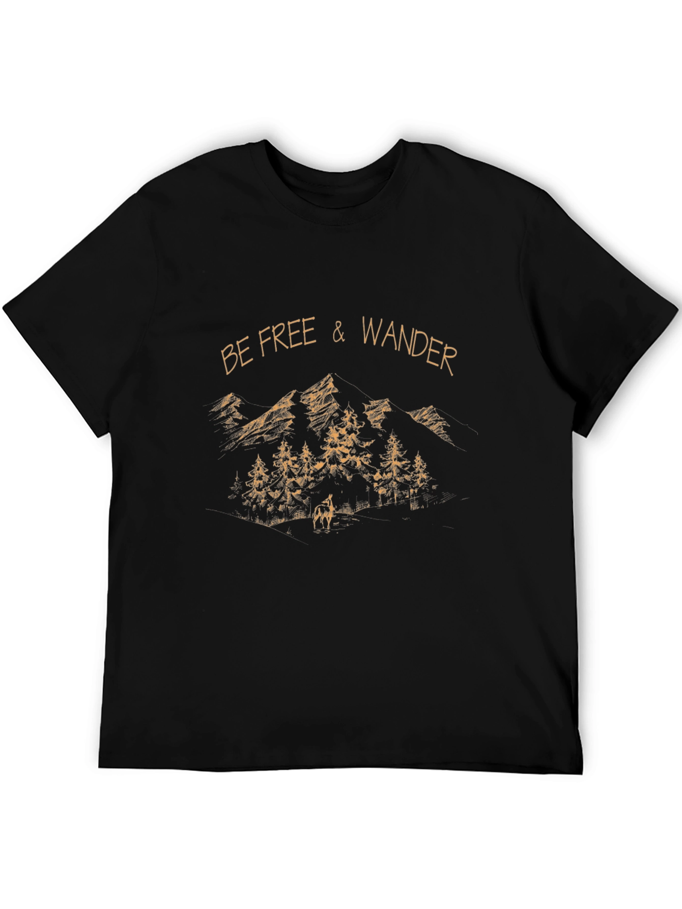 Be Free & Wander Graphic T-Shirt - Black