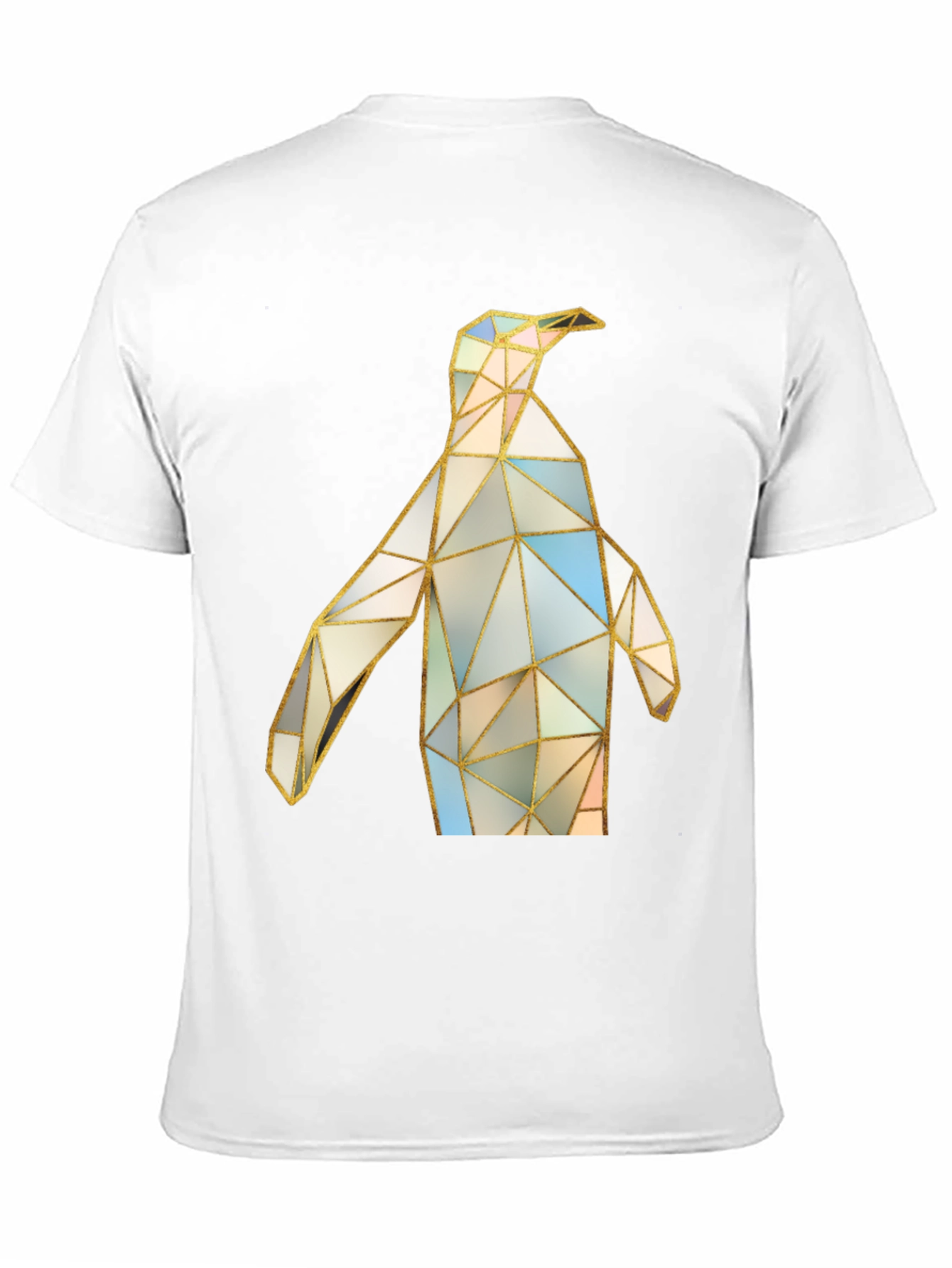 Geometric Penguin Graphic Tee - Modern Art Shirt
