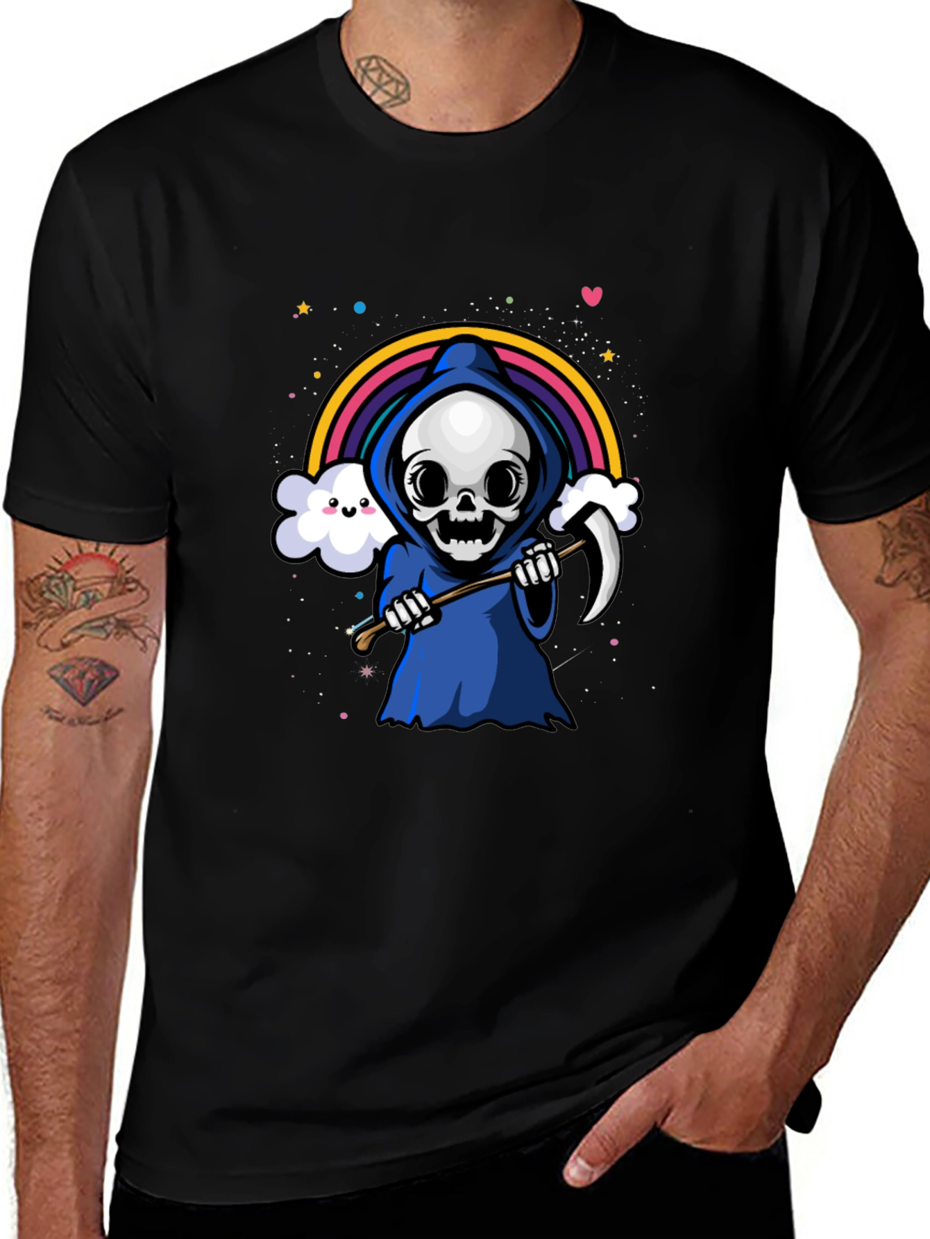 Kawaii Grim Reaper Rainbow T-Shirt