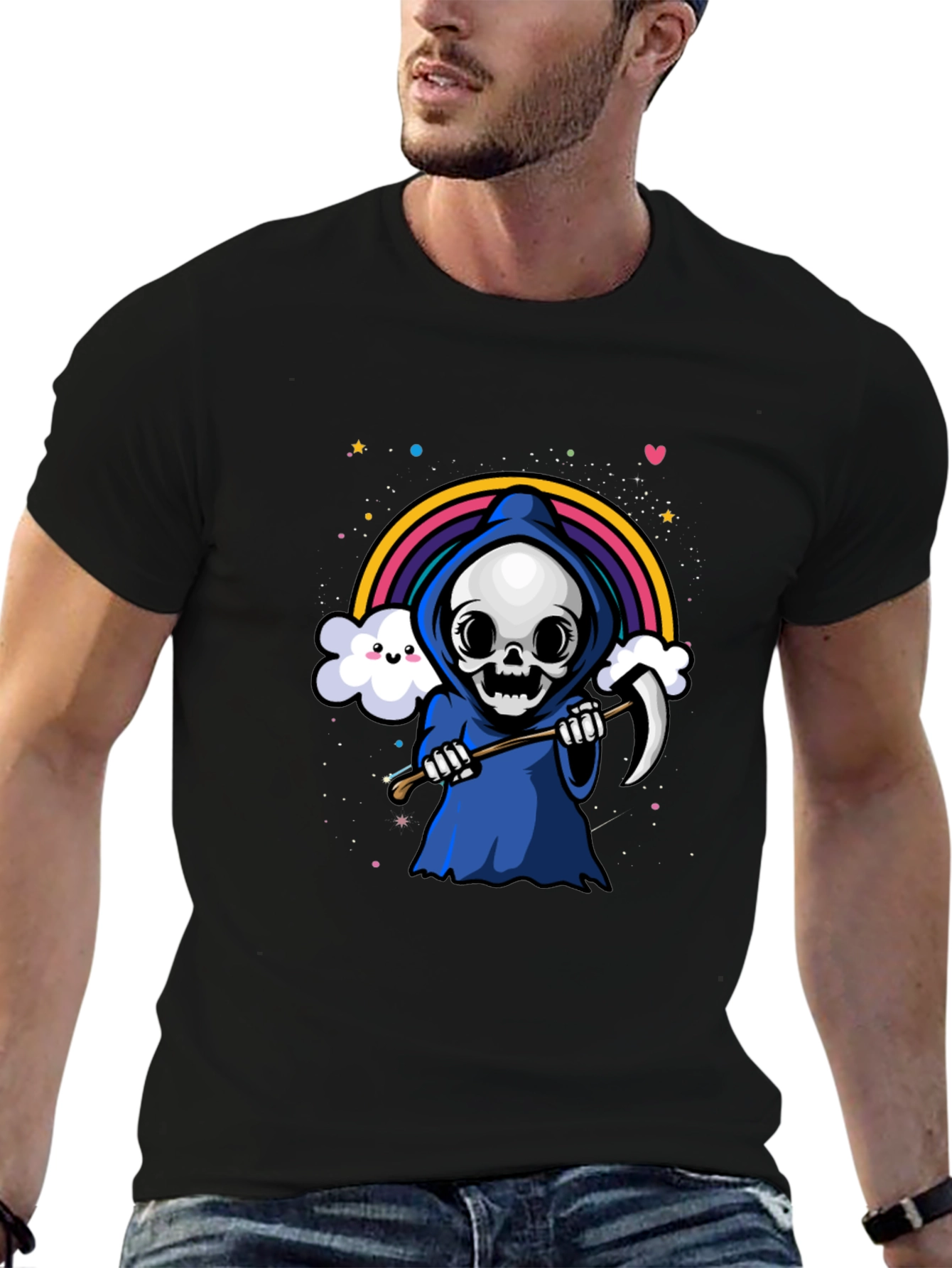 Kawaii Grim Reaper Rainbow T-Shirt