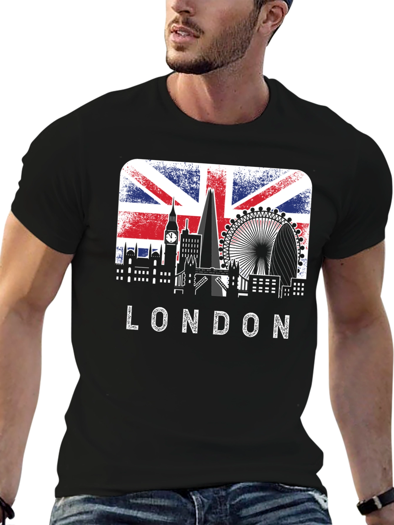 London Skyline Union Jack Graphic Tee