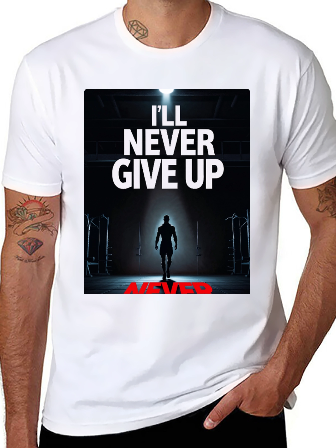 Never Give Up Graphic Tee - Motivation Shirt