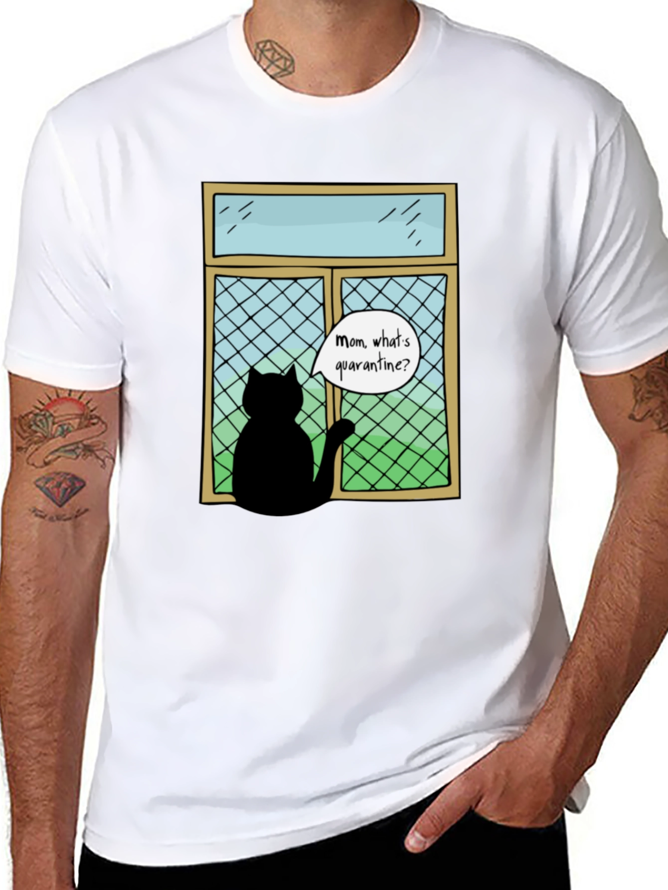 Quarantine Cat T-Shirt - Funny Cat Lover Tee