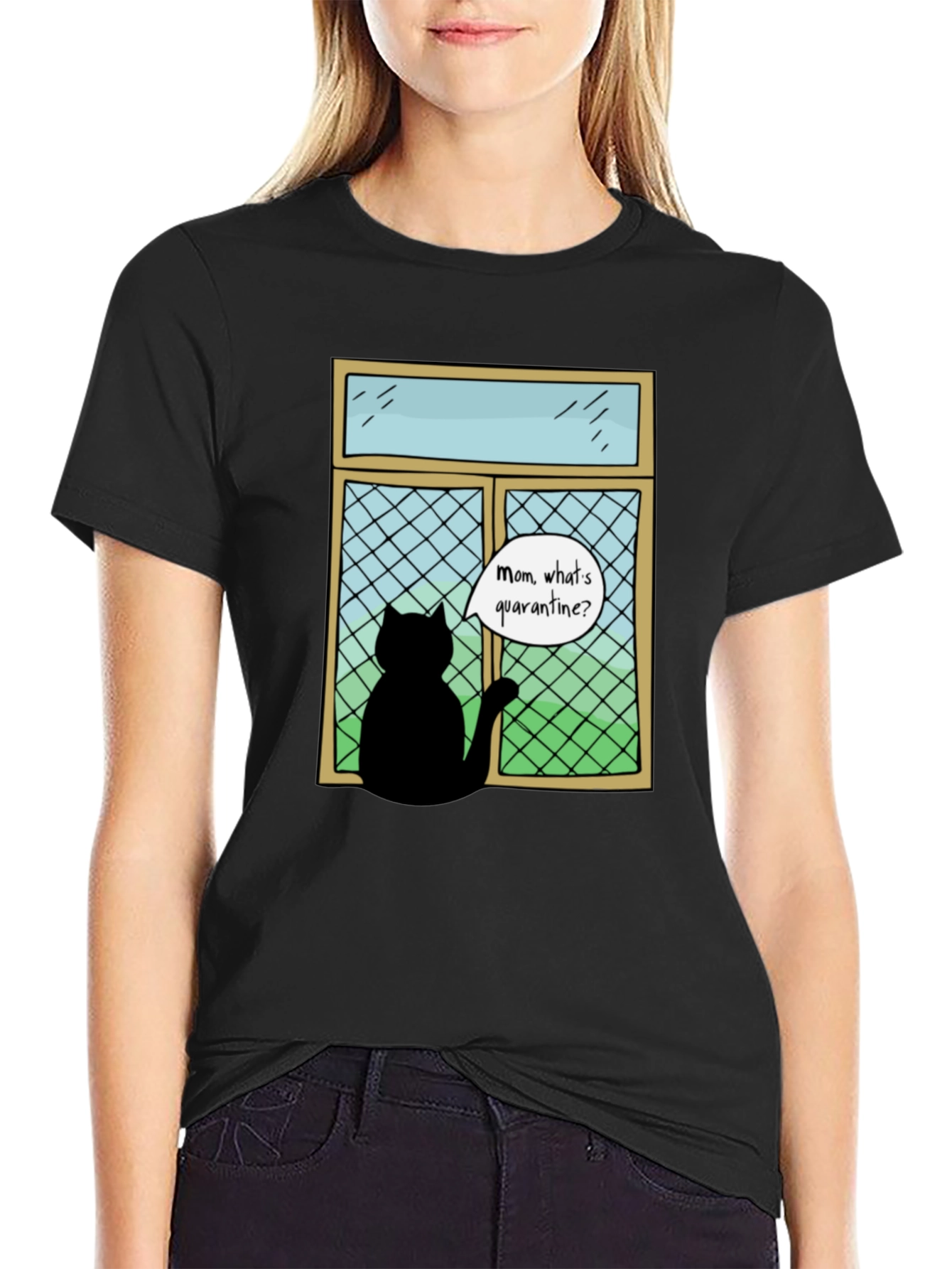Quarantine Cat T-Shirt - Funny Cat Lover Tee