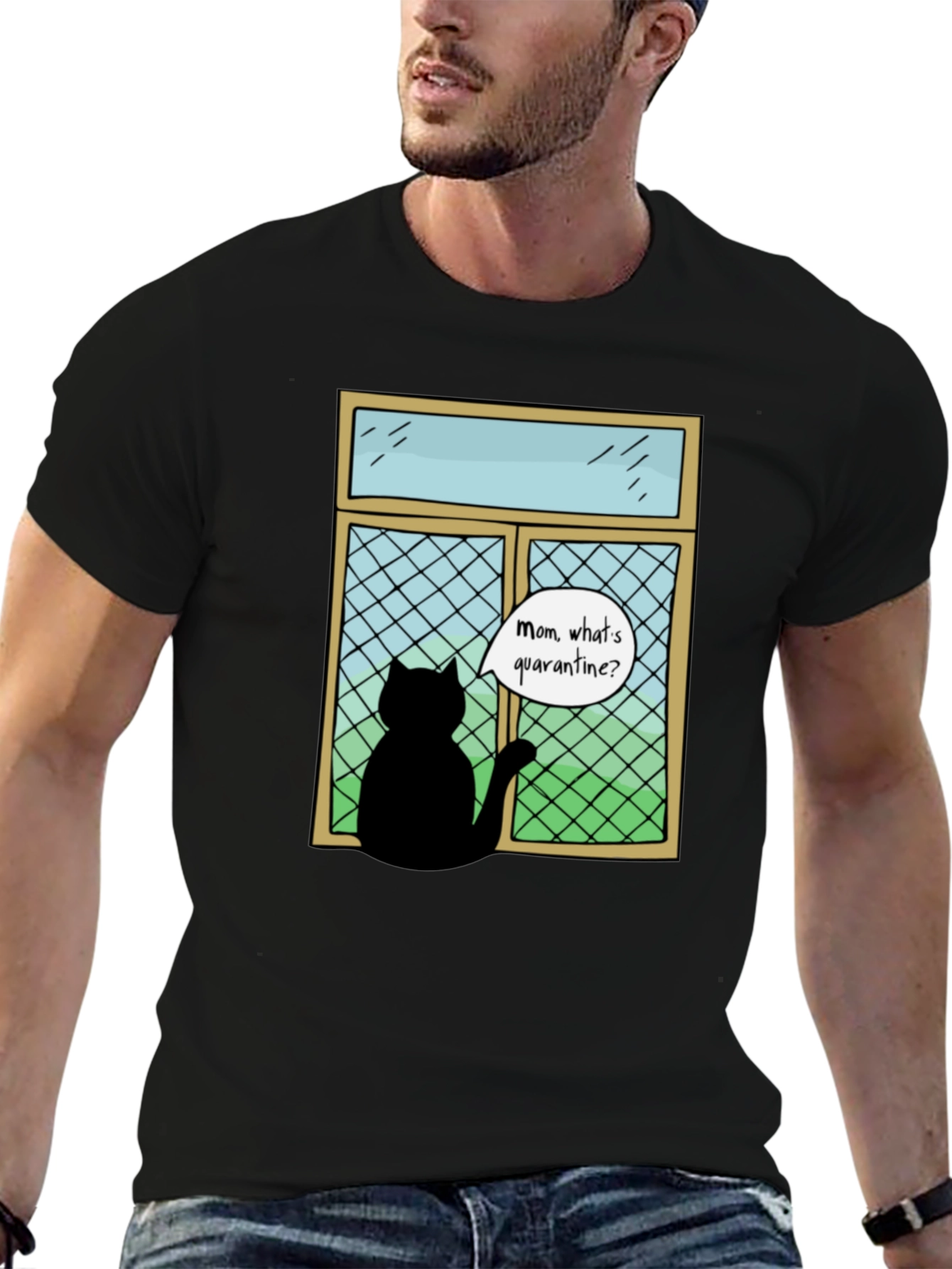 Quarantine Cat T-Shirt - Funny Cat Lover Tee