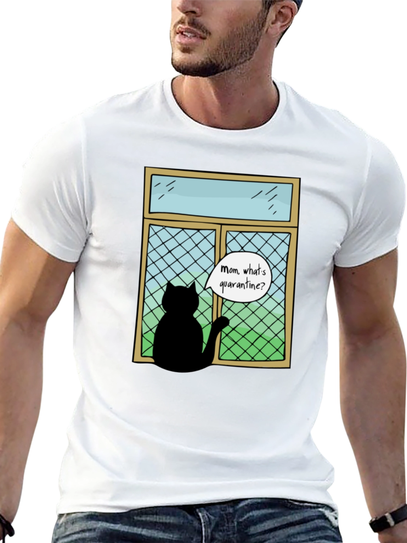 Quarantine Cat T-Shirt - Funny Cat Lover Tee