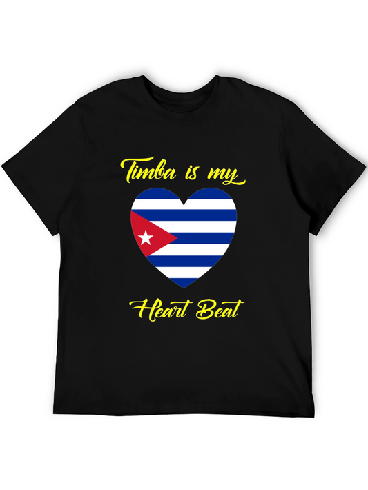 Timba is My Heartbeat Cuba Flag T-Shirt
