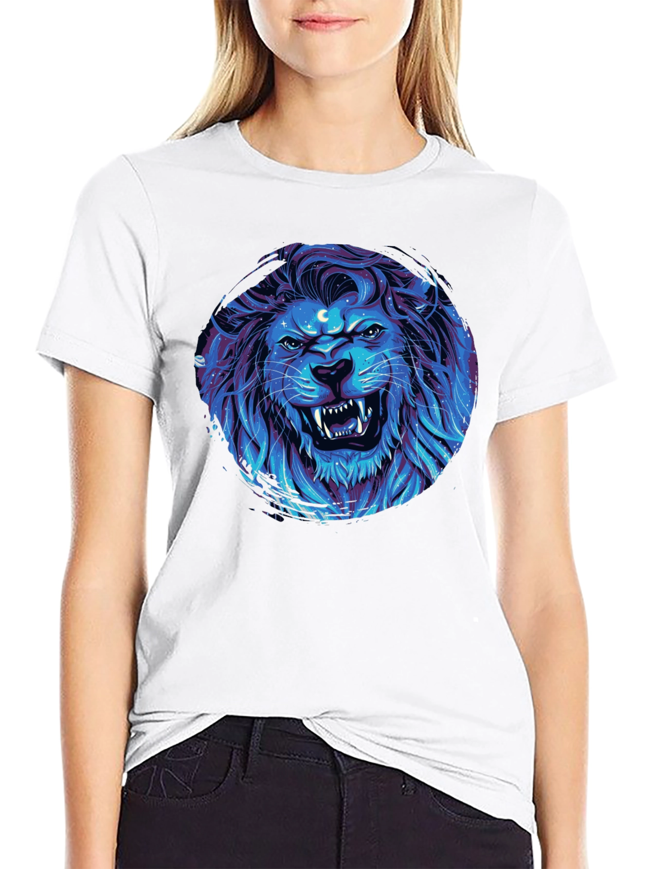 Lion Galaxy Black T-Shirt