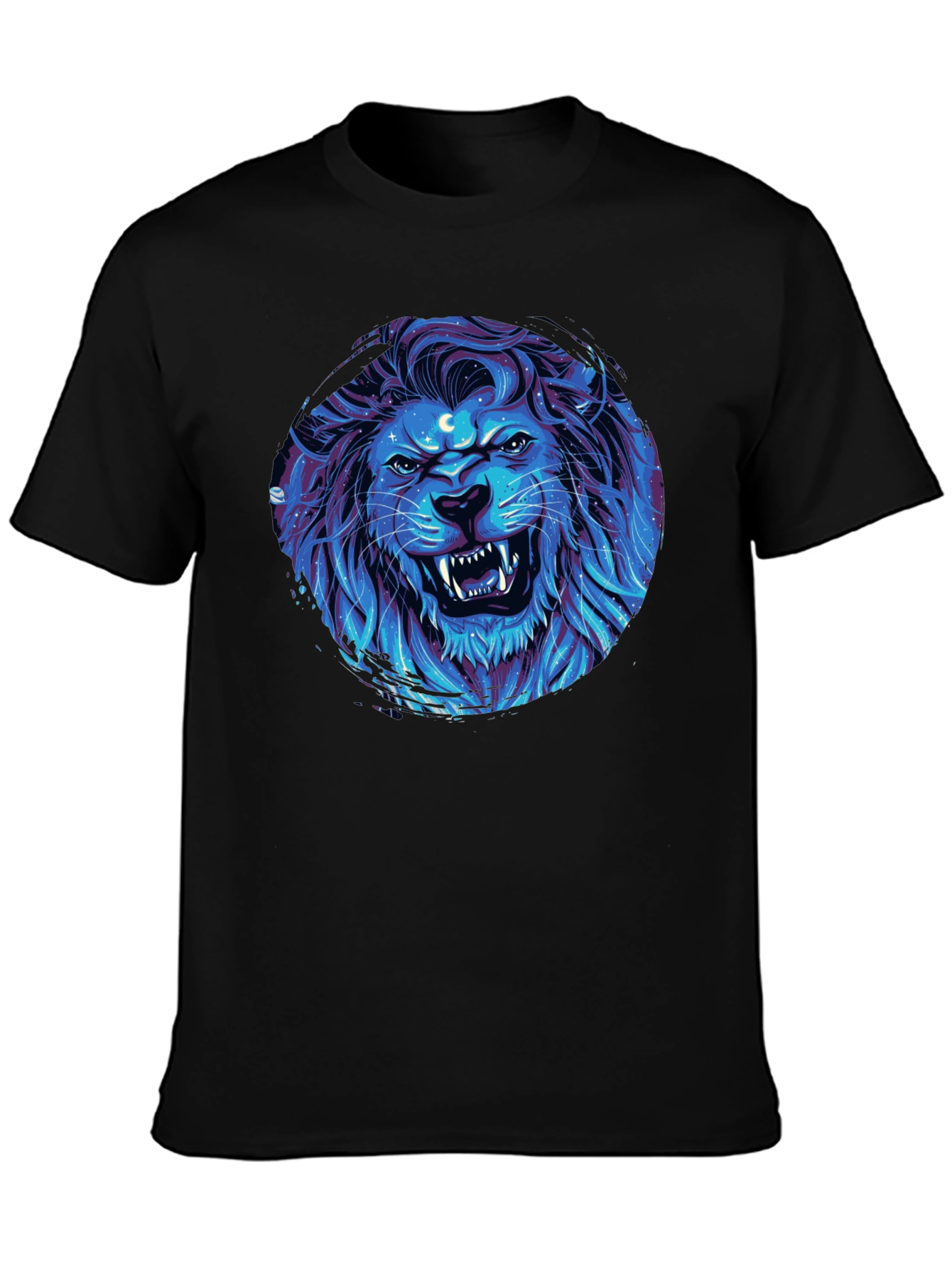 Lion Galaxy Black T-Shirt