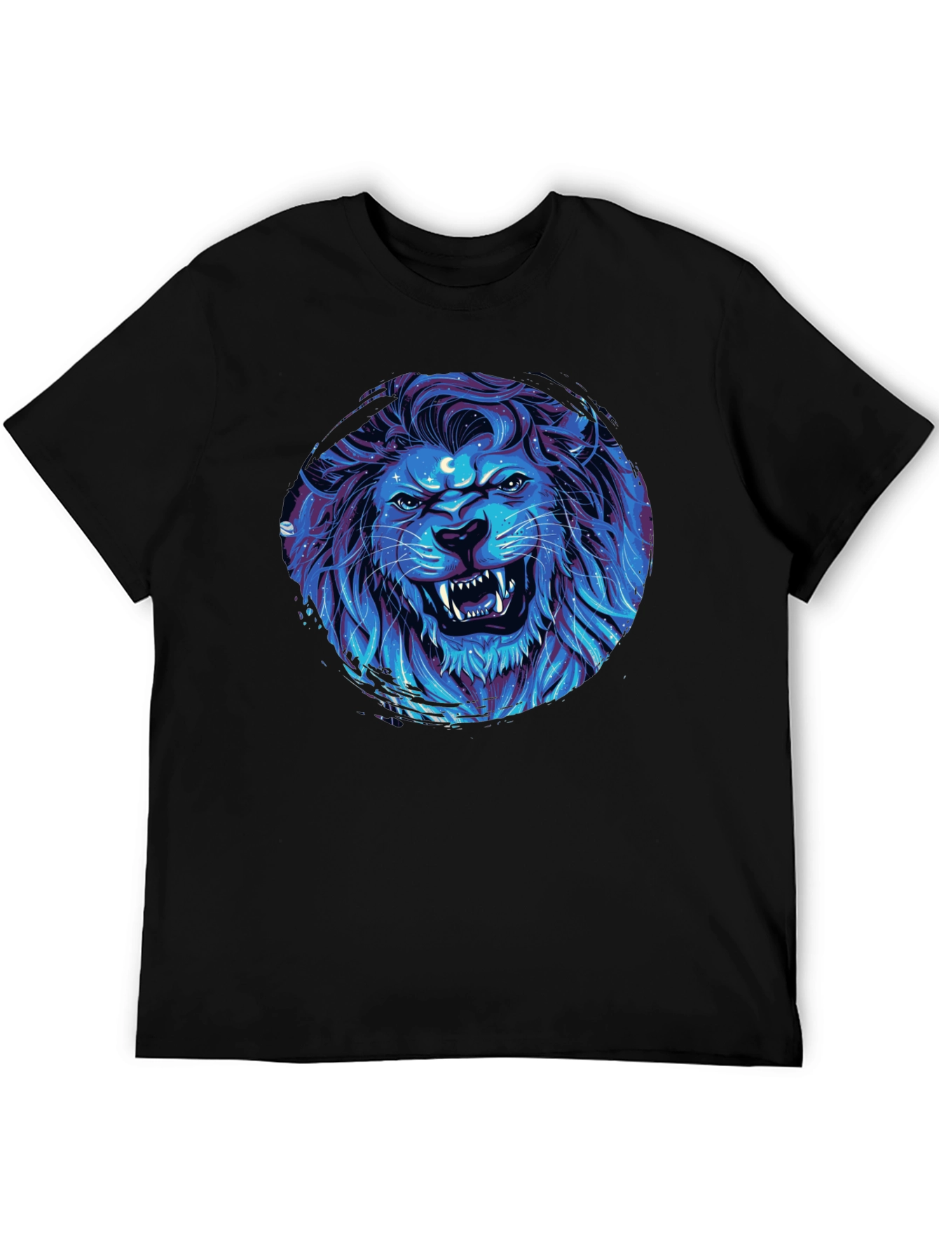 Lion Galaxy Black T-Shirt