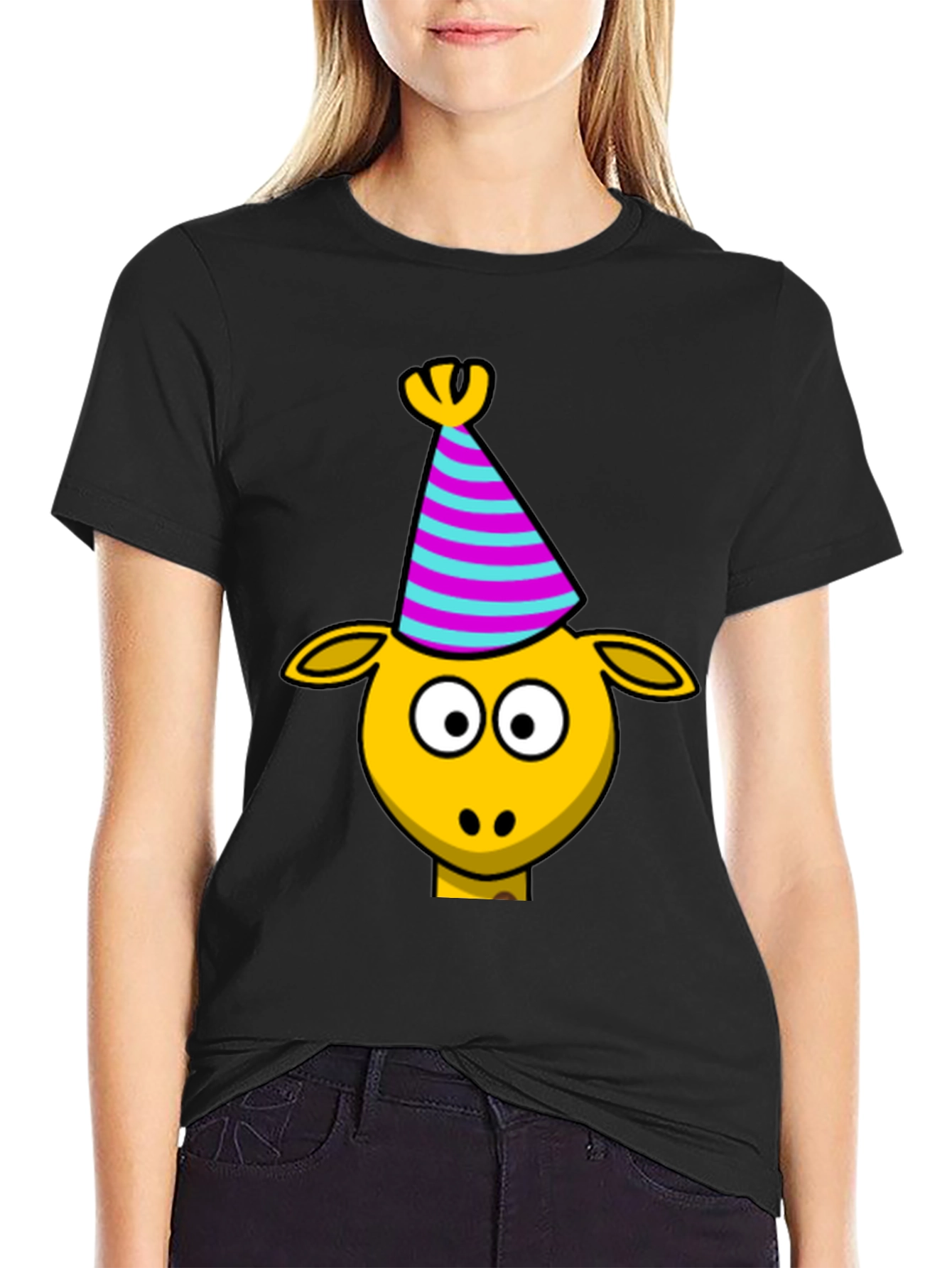 Party Giraffe Tee - Cute Cartoon Design