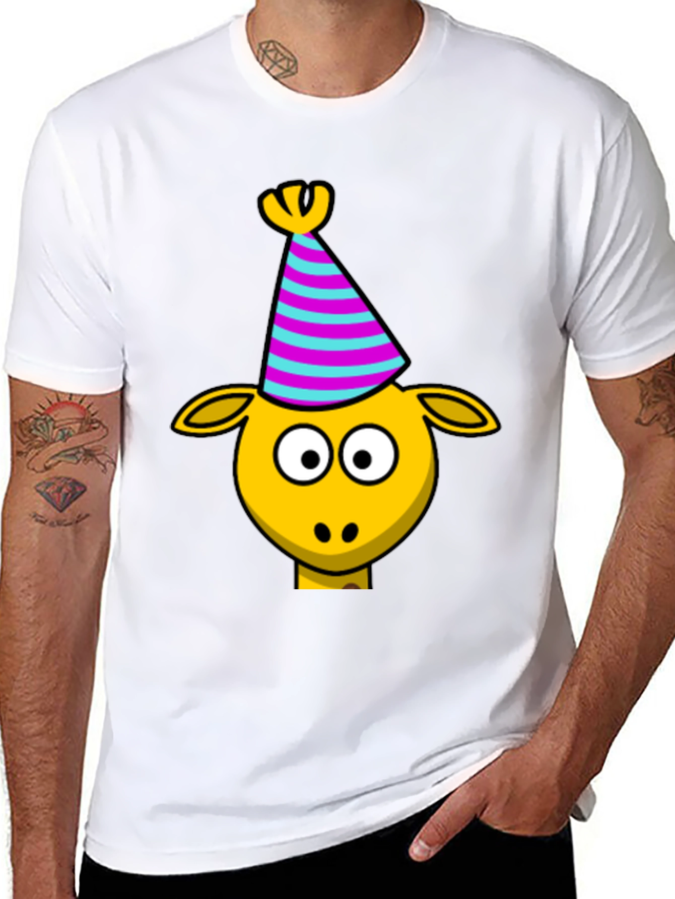 Party Giraffe Tee - Cute Cartoon Design