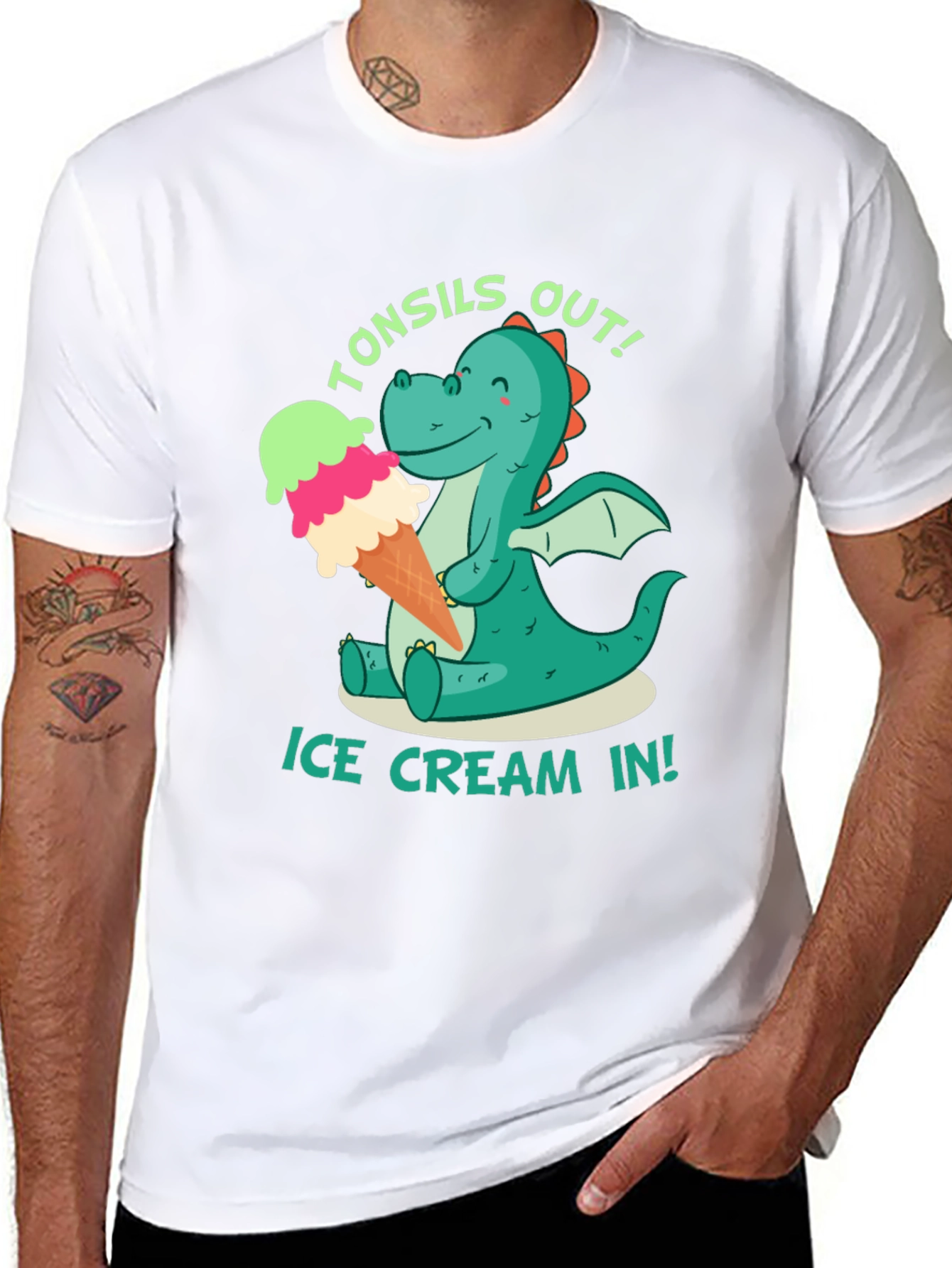 Tonsils Out! Ice Cream In! Black T-Shirt
