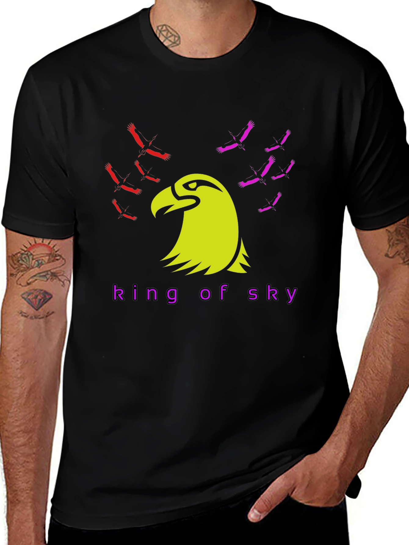King of Sky Eagle Graphic Print T-Shirt