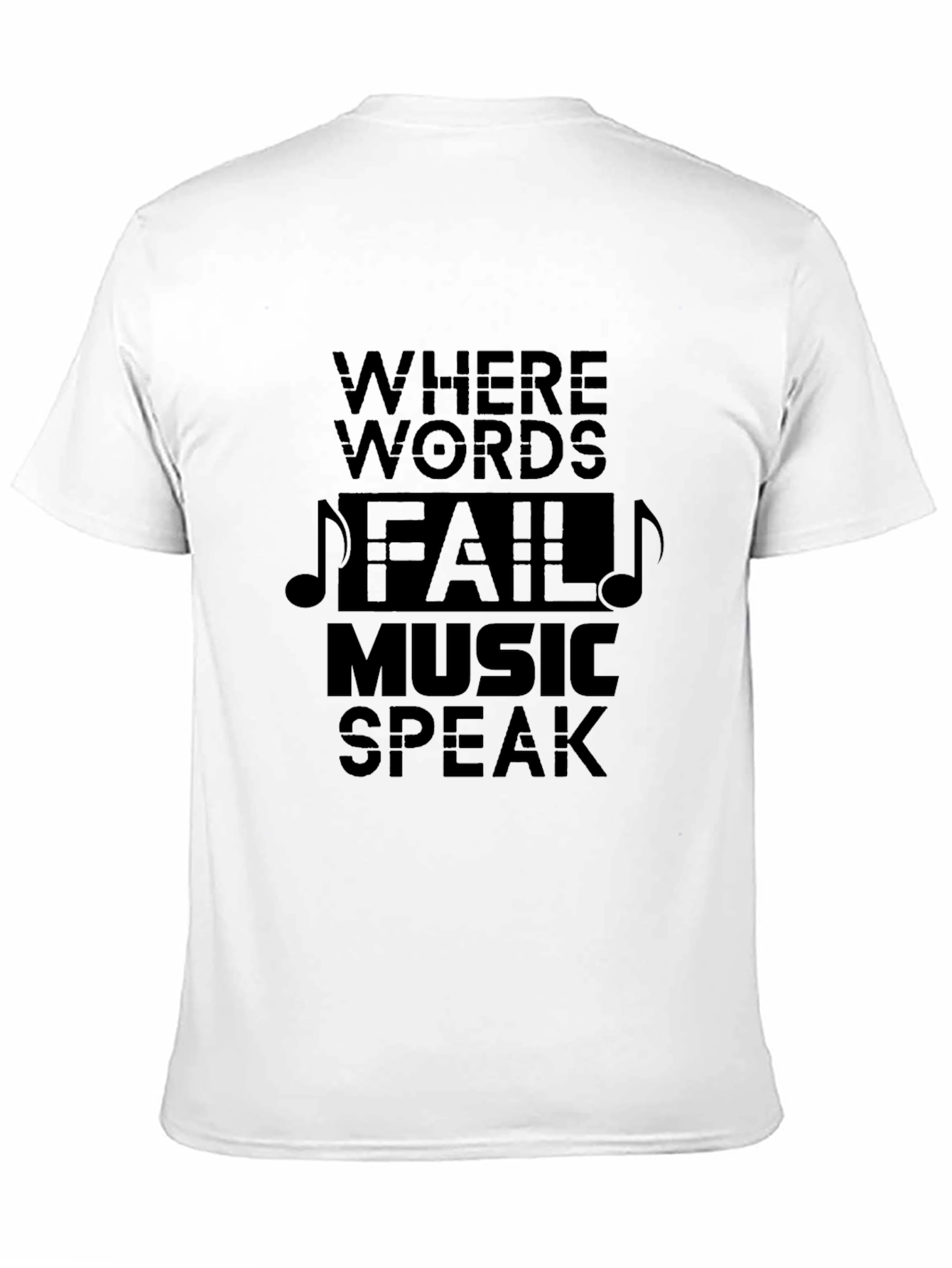 Music Speaks Mens Black Graphic Tee