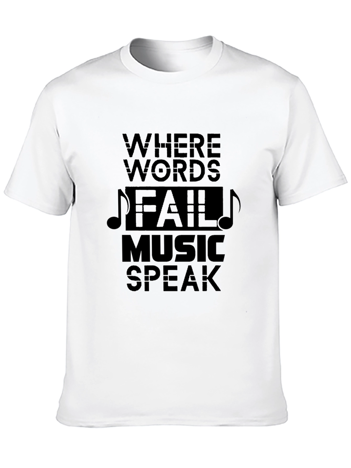 Music Speaks Mens Black Graphic Tee