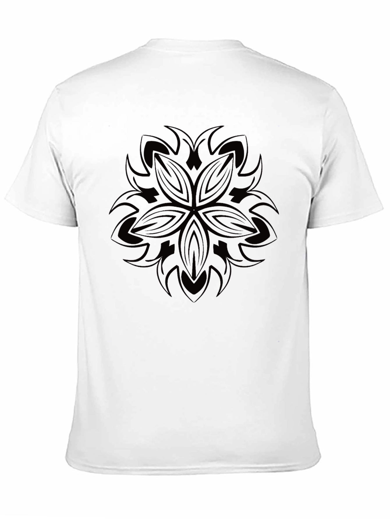 Abstract Mandala Graphic Print Black T-Shirt
