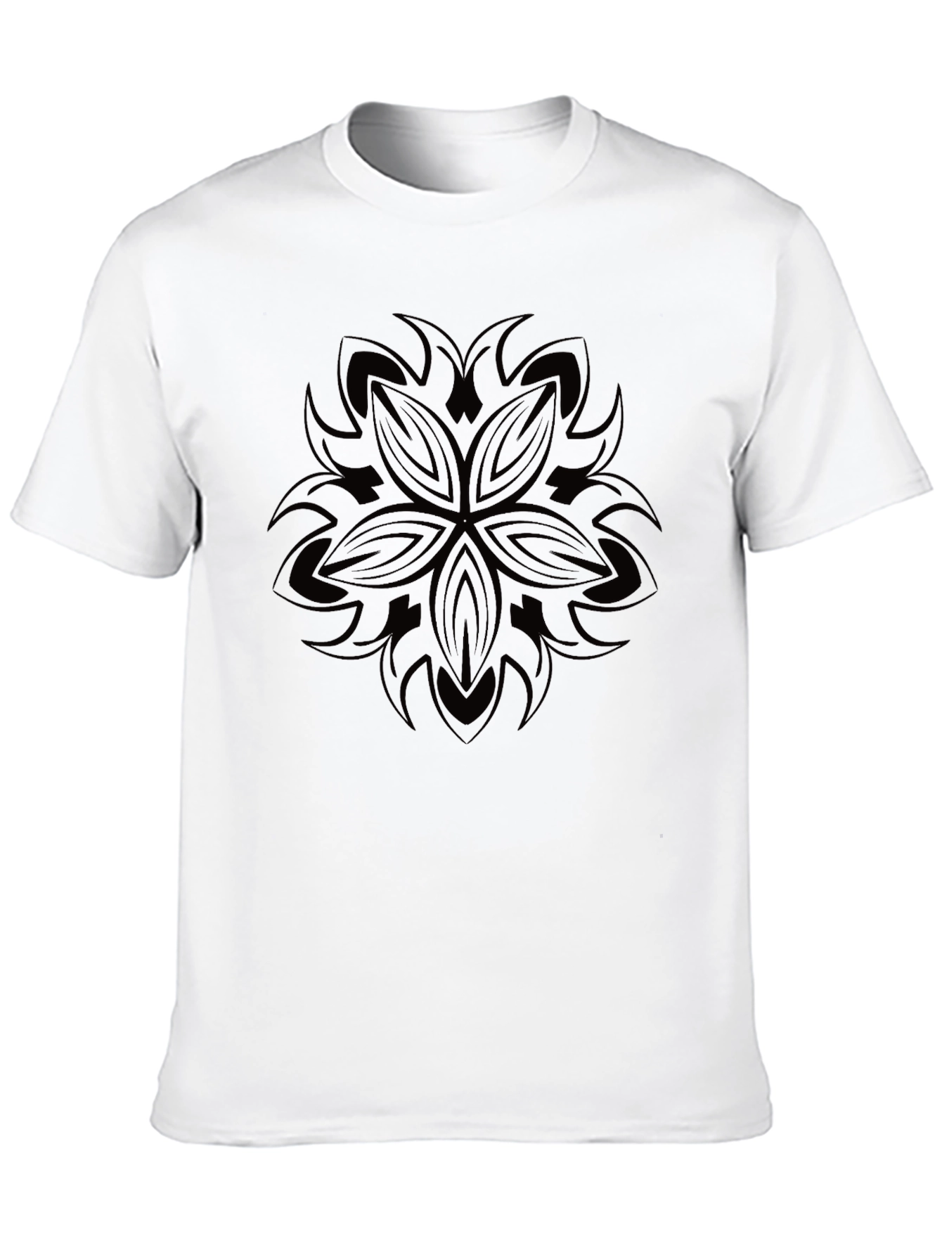 Abstract Mandala Graphic Print Black T-Shirt