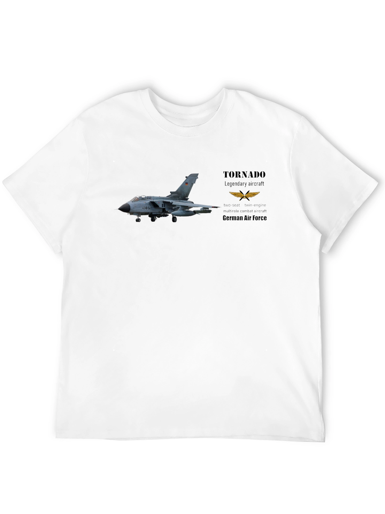 Tornado Jet German Air Force Black T-Shirt