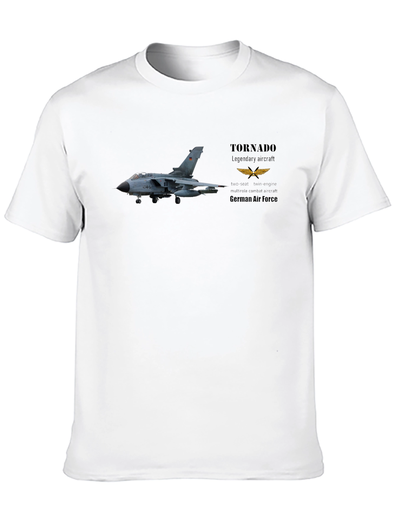 Tornado Jet German Air Force Black T-Shirt