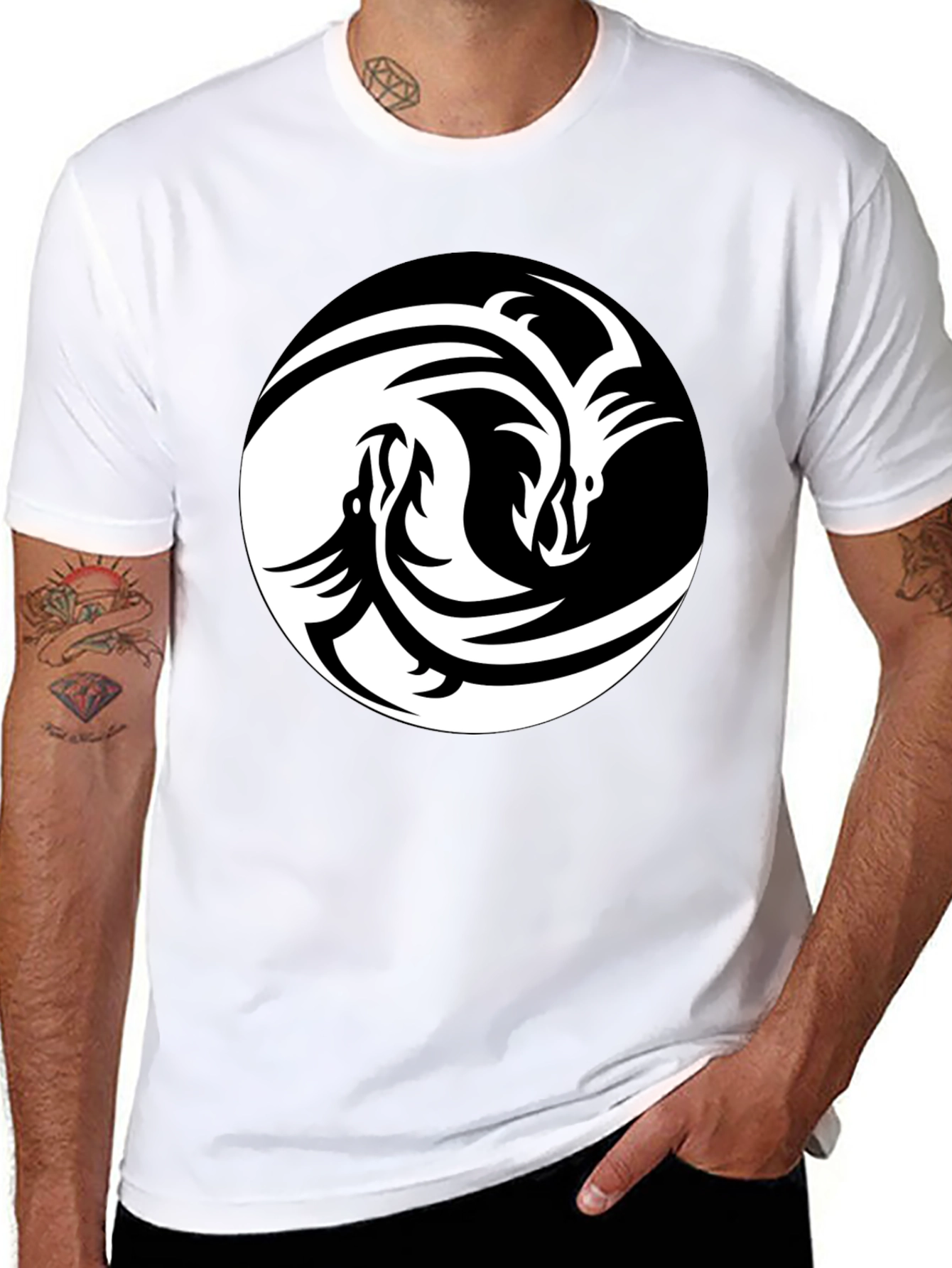 Yin Yang Dragon Graphic Tee