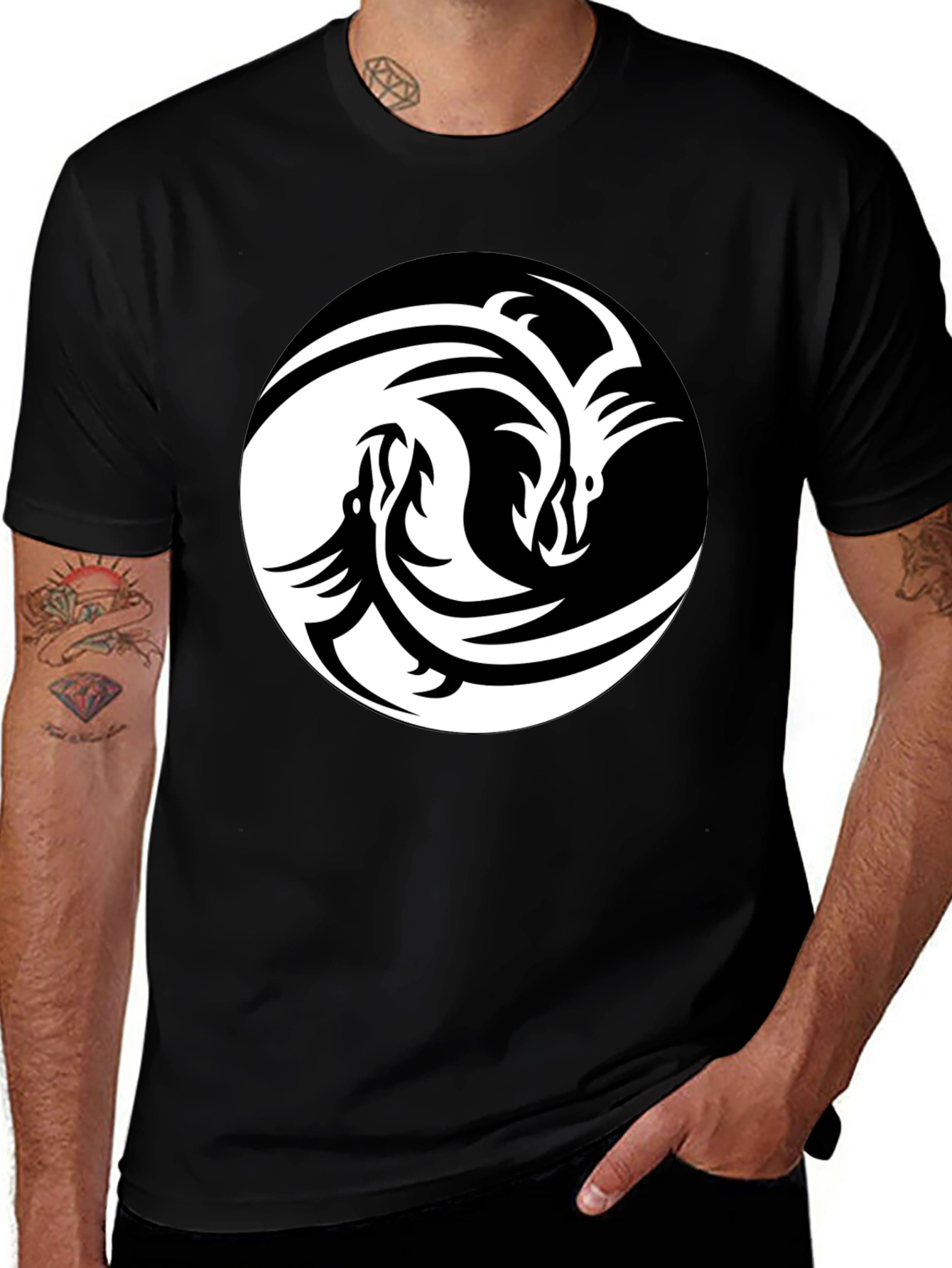 Yin Yang Dragon Graphic Tee