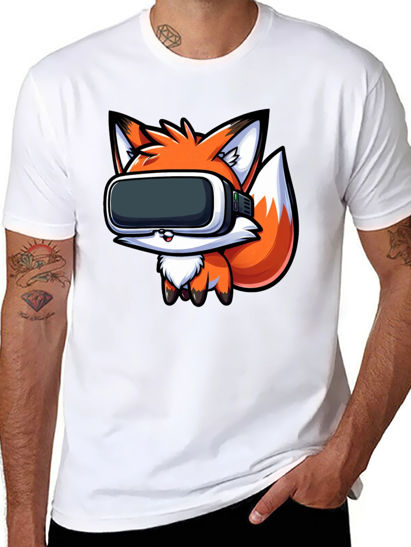 VR Fox Black T-Shirt - Gamer Style